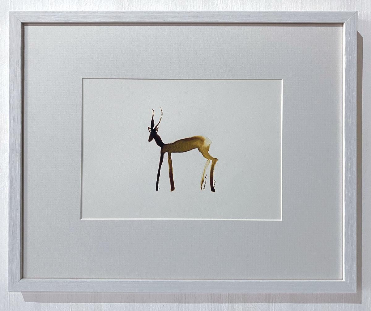 Timothy der Impala von Gabrielle Pool. Tintenzeichnung einer zarten afrikanischen Antilope im Angebot 1