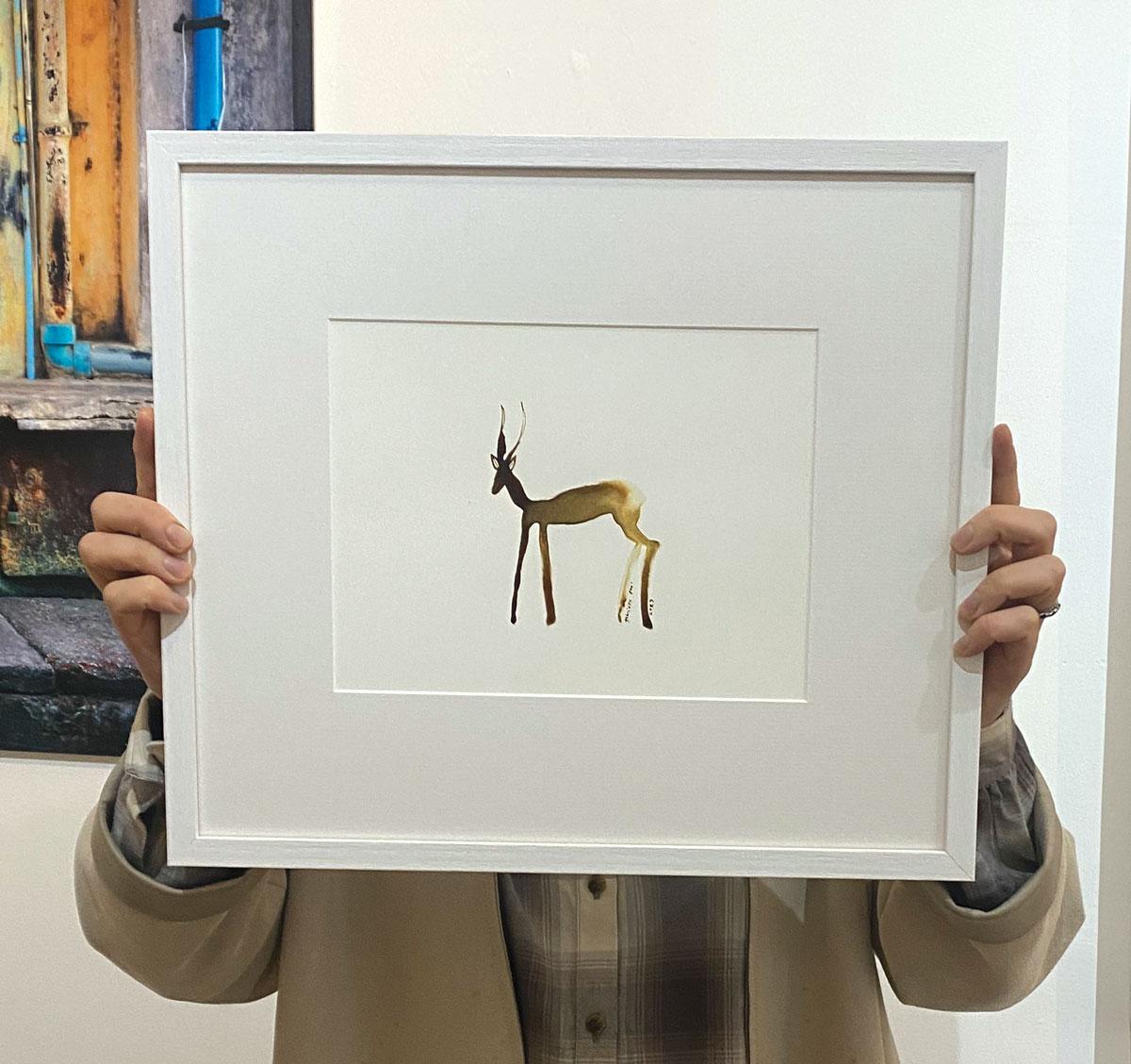 Timothy der Impala von Gabrielle Pool. Tintenzeichnung einer zarten afrikanischen Antilope im Angebot 2