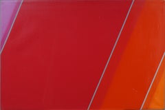 Early Female Modernist Geometric Hard Edge Abstract Original Oil Painting