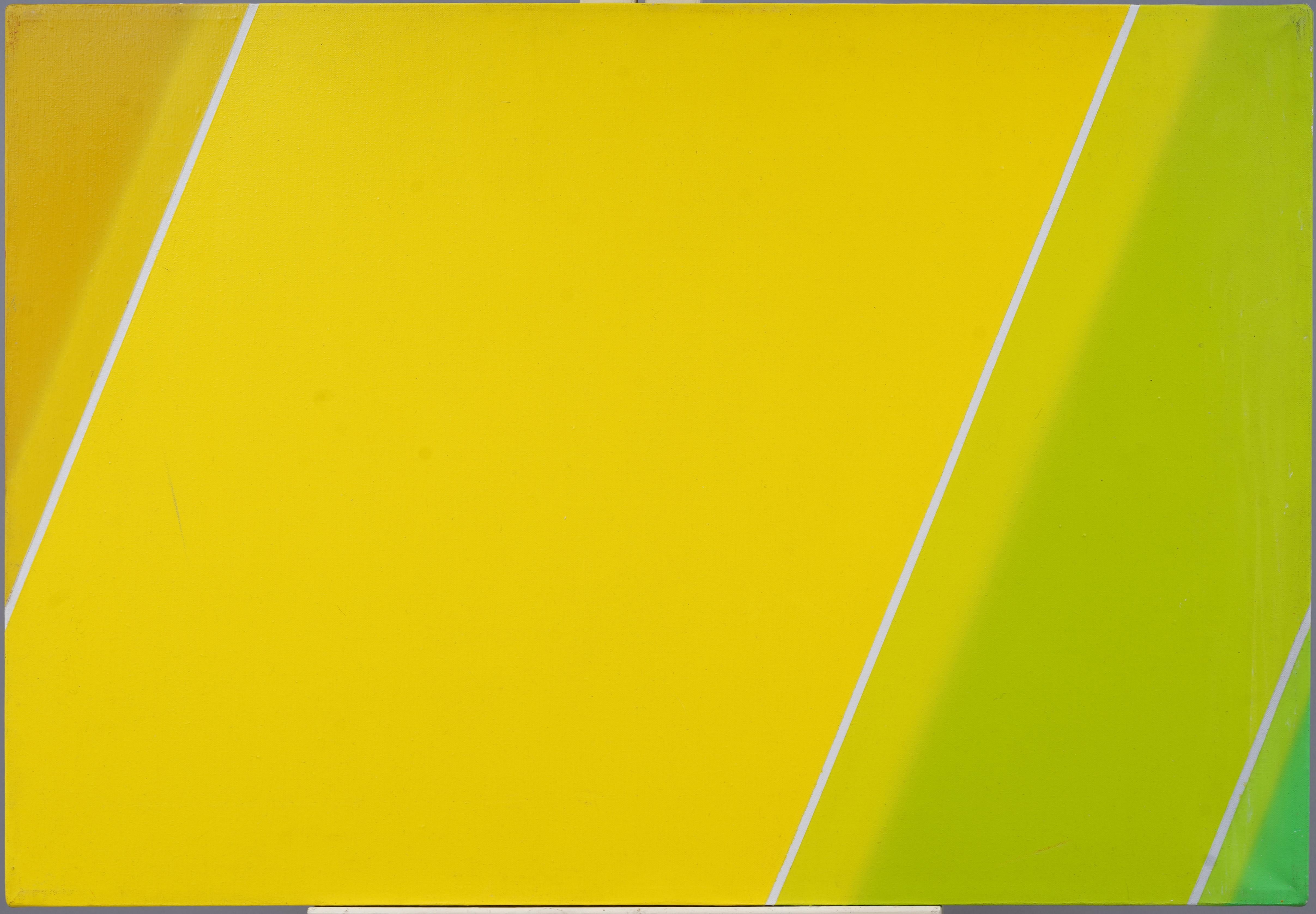 Pittura a olio originale astratta geometrica a bordi duri del primo modernismo femminile - Painting di Gabrielle Roos