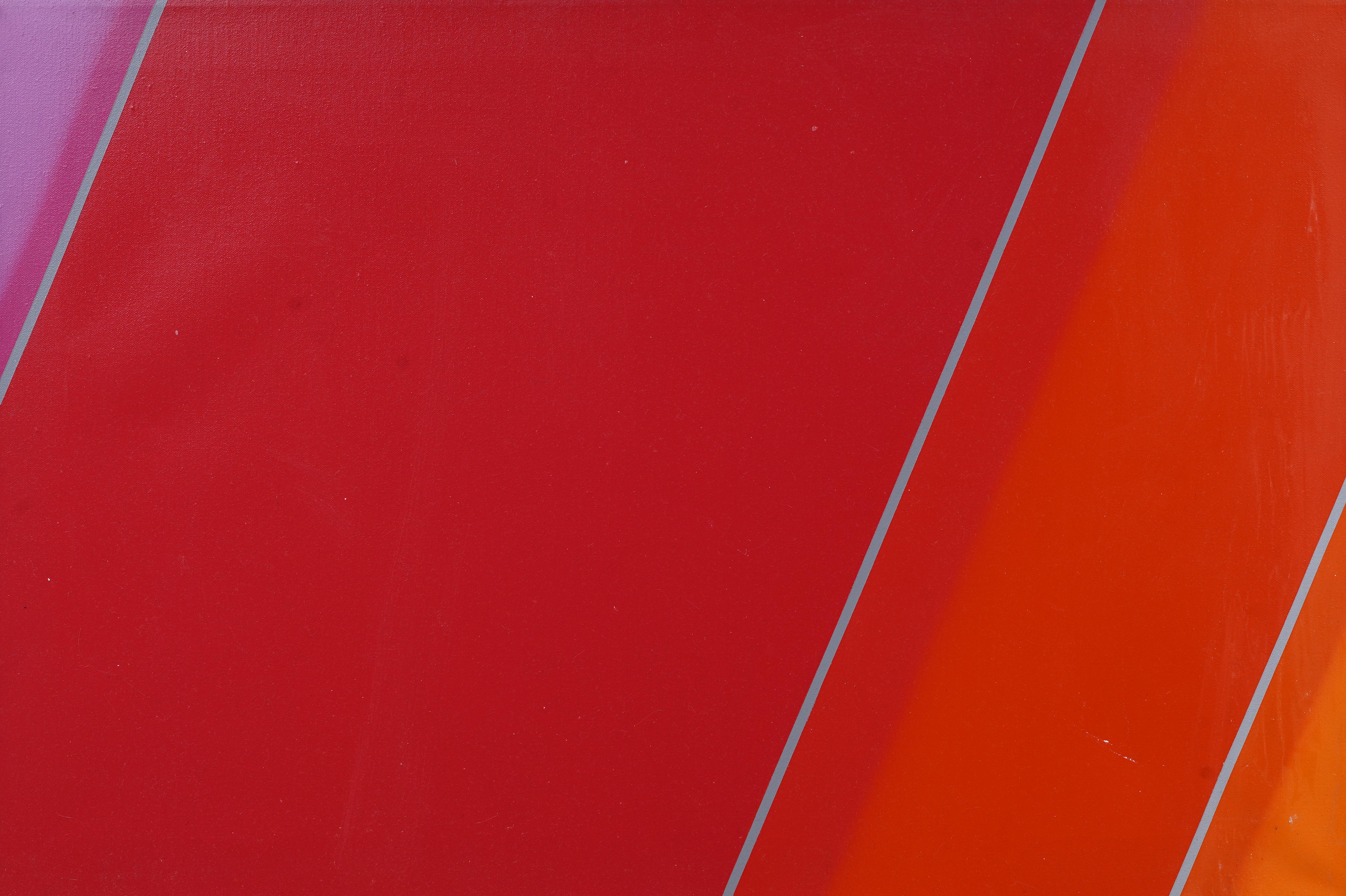 Pittura a olio originale astratta geometrica a bordi duri del primo modernismo femminile - Painting Cubismo di Gabrielle Roos