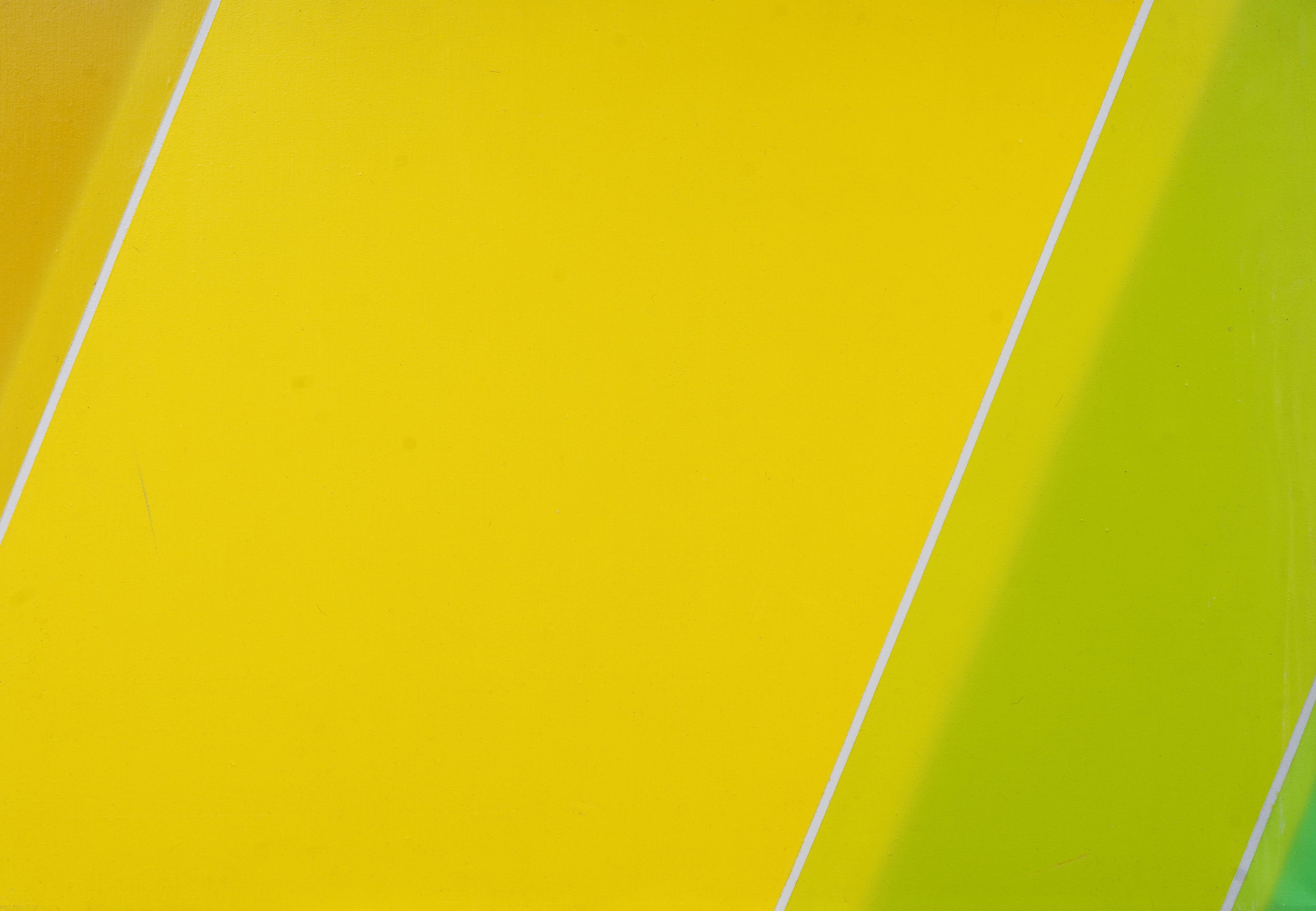 Pittura a olio originale astratta geometrica a bordi duri del primo modernismo femminile - Abstract Painting Giallo di Gabrielle Roos