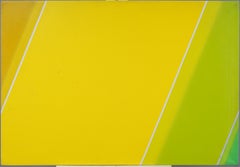 Pintura al Óleo Original Modernista Geométrica Abstracta con Bordes Duros