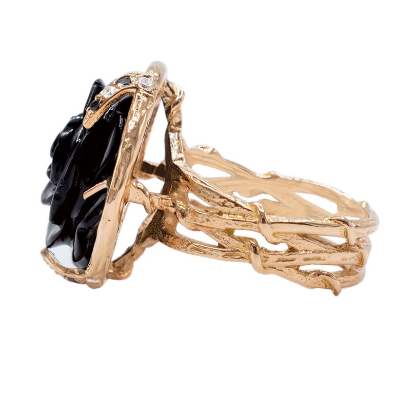 Gabrielle Rose with Diamondstudded Thornlike Claws on Tangled Vine