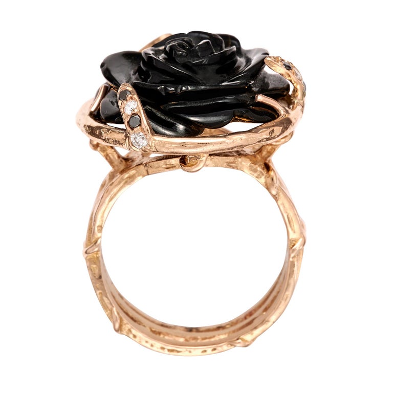 Gabrielle Rose with Diamondstudded Thornlike Claws on Tangled Vine