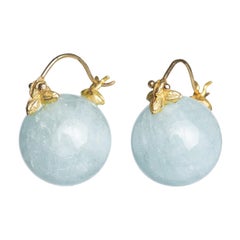 Gabrielle Sanchez Aquamarine 18 Karat Flyer Earring