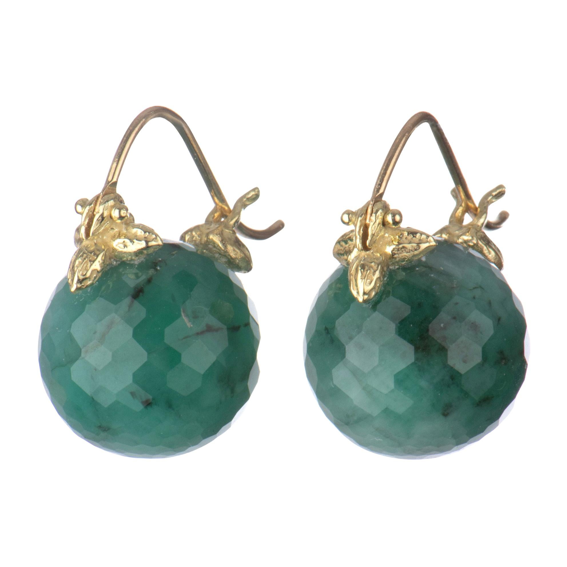Gabrielle Sanchez Faceted Emerald 18k Flyer Earrings