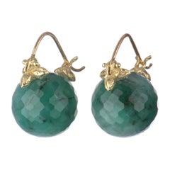 Gabrielle Sanchez Faceted Emerald 18k Flyer Earrings