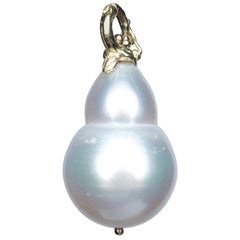 Gabrielle Sanchez White South Sea Pearl 18 Karat Enhancer/Pendant