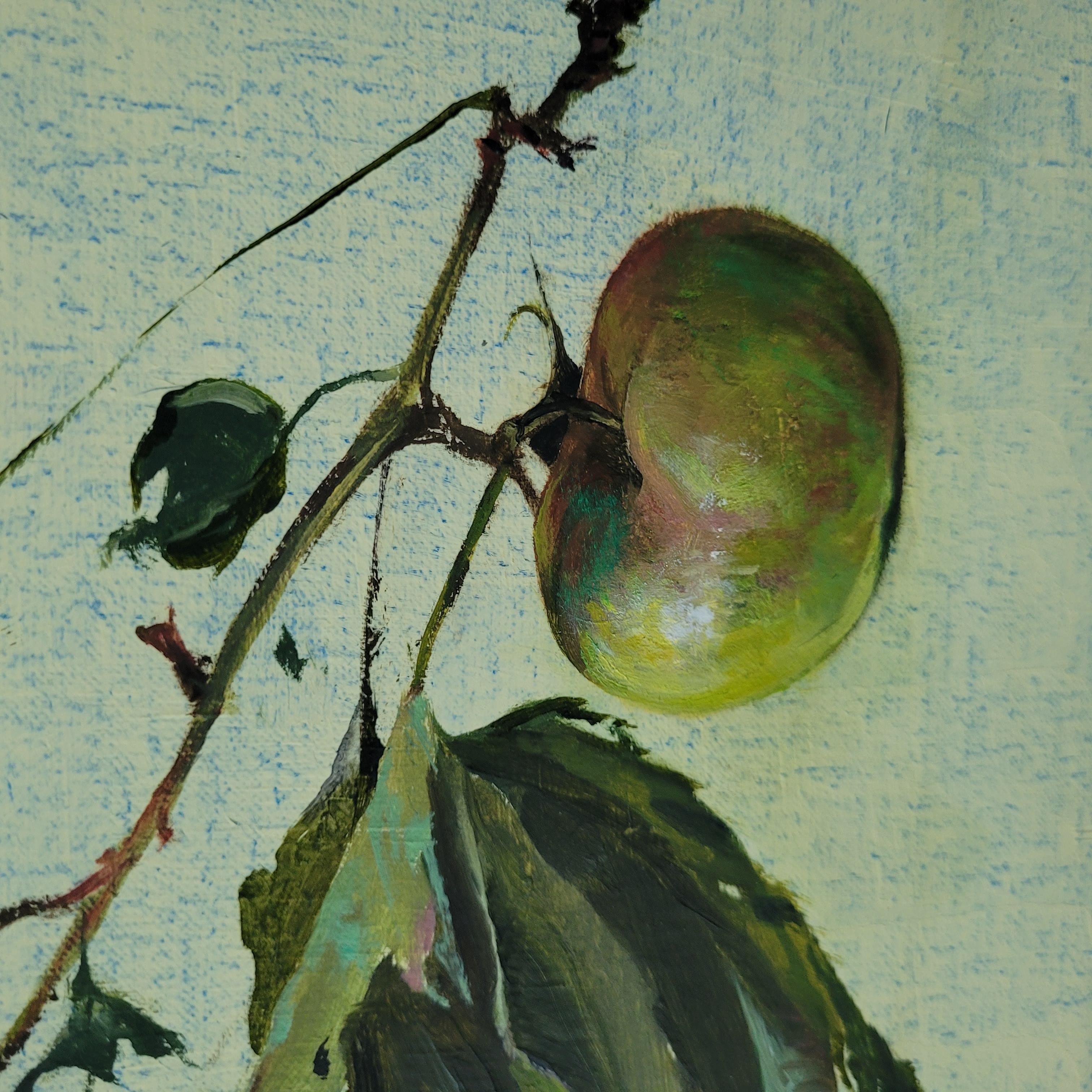 Ramita de manzano- Bodegón figurativo realista Pintura al óleo, arte polaco 2