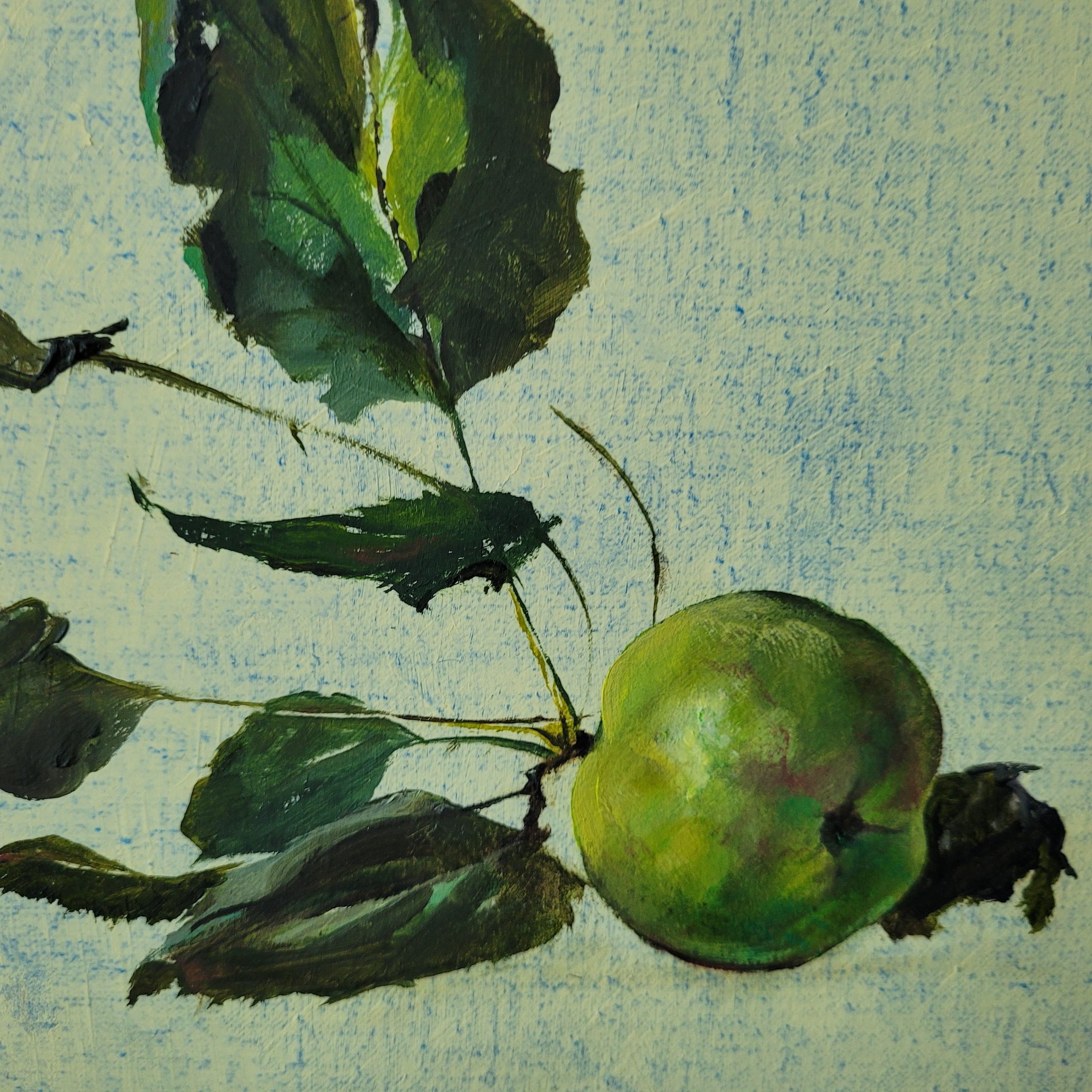 Ramita de manzano- Bodegón figurativo realista Pintura al óleo, arte polaco 4