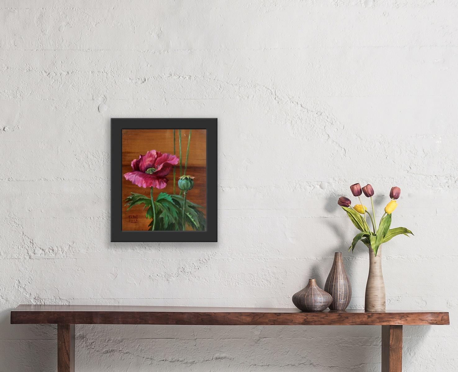 poppy flower acrylic painting