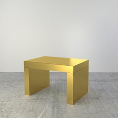Contemporary Bench/Coffee Table Brushed Gold Gaby Aluminium by Chapel Petrassi