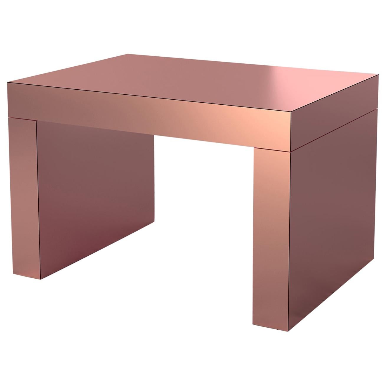 Contemporary Bench/Coffee Table Rose Gold Gaby Aluminium by Chapel Petrassi For Sale