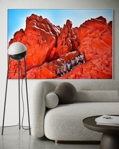 Ritual in Red Desert Landscape, Contemporary Fine Art Photograph Gaby Herbstein