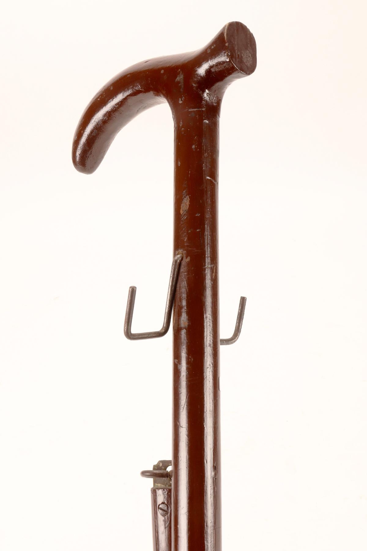 Gadget-system walking stick with bag holder function, Germany, 1920s. For Sale 1