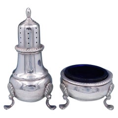 Gadroon by Fisher Sterling Silver Salt Dip and Pepper Shaker Set