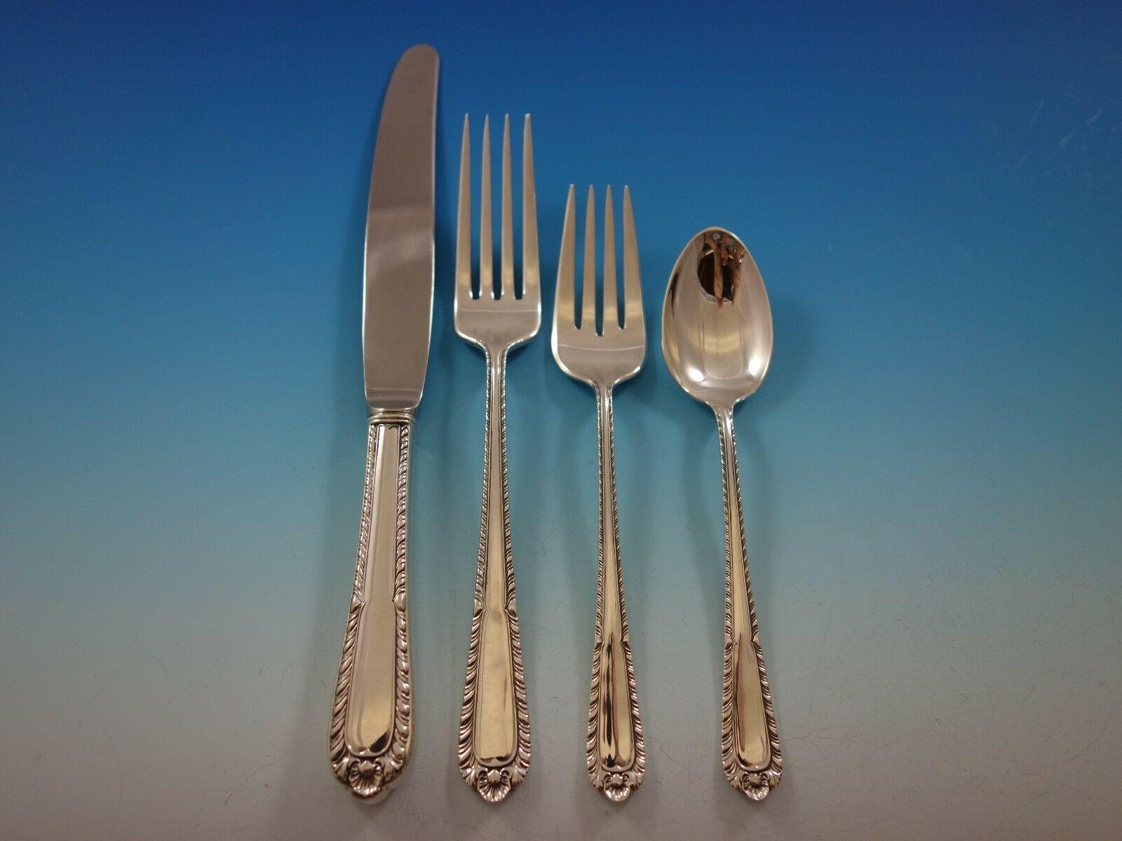 Gadroon by International sterling silver flatware set, 44 pieces. This set includes:

8 knives, 9