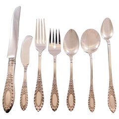 Gadroonette by Manchester Sterling Silver Flatware Set for 12 Service 108 Pieces