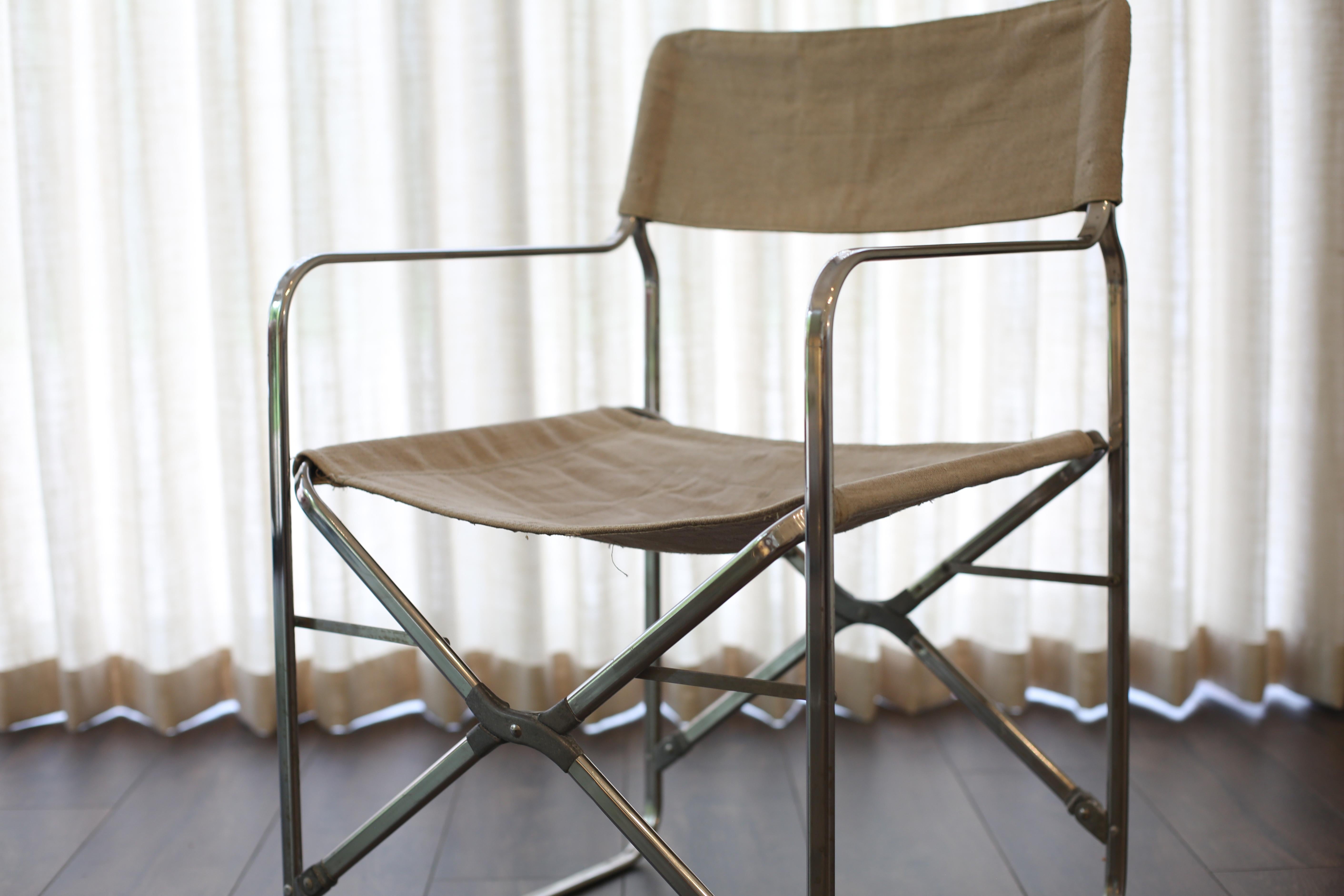 Gae Aulenti „April“ Segeltuch-Klappstühle, Zanotta, 1972 im Angebot 5
