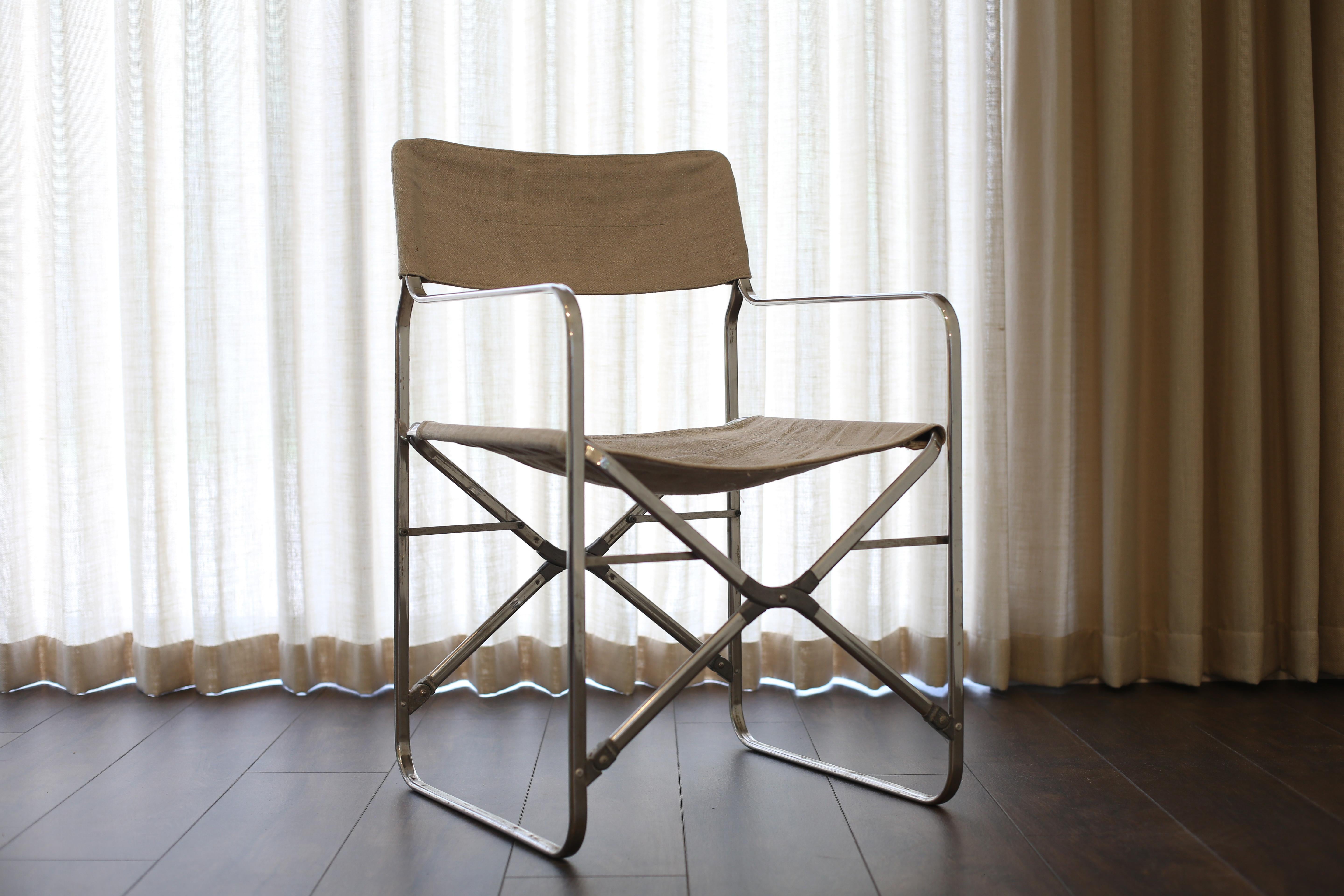 Gae Aulenti „April“ Segeltuch-Klappstühle, Zanotta, 1972 (Italienisch) im Angebot