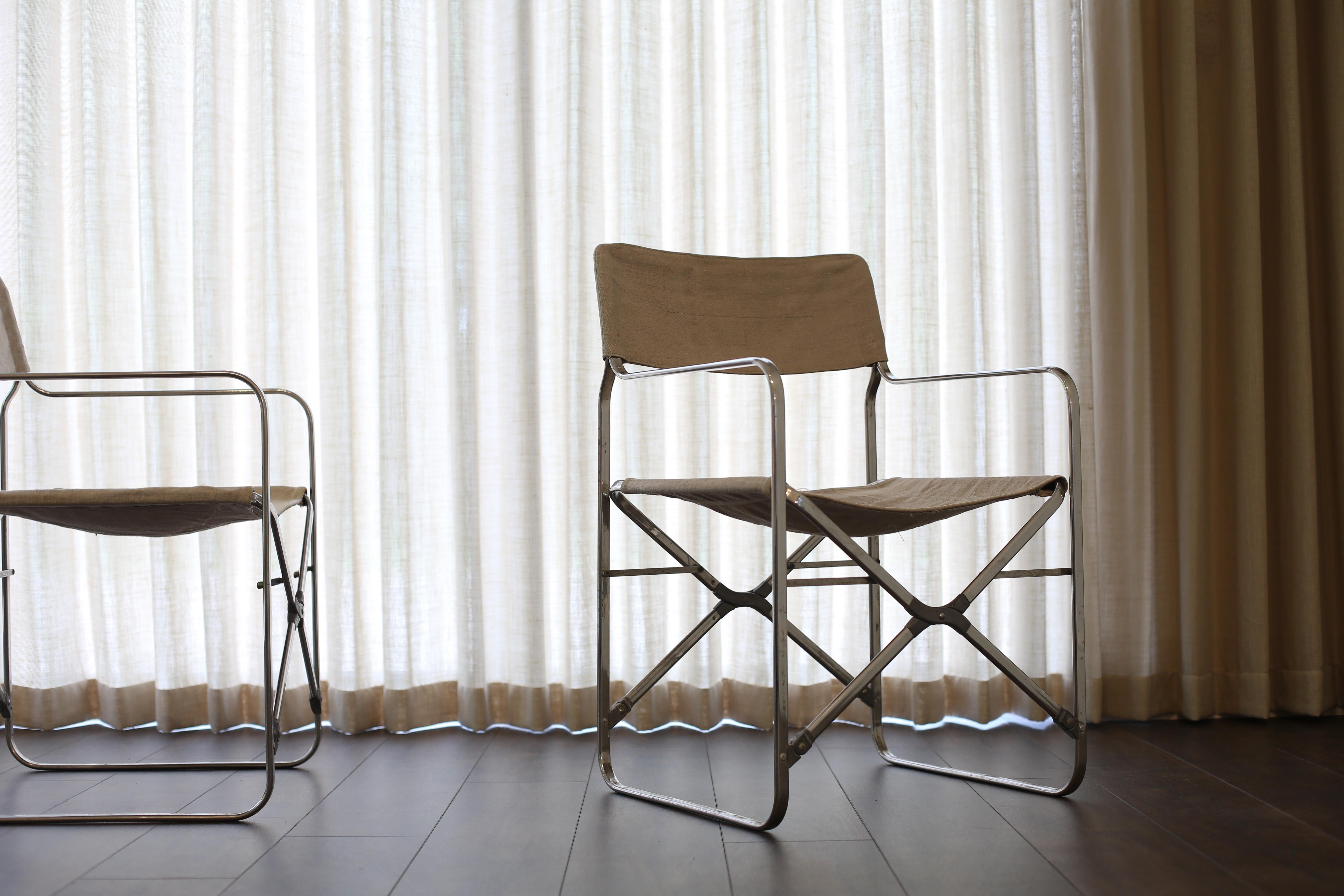 Gae Aulenti „April“ Segeltuch-Klappstühle, Zanotta, 1972 im Angebot 1