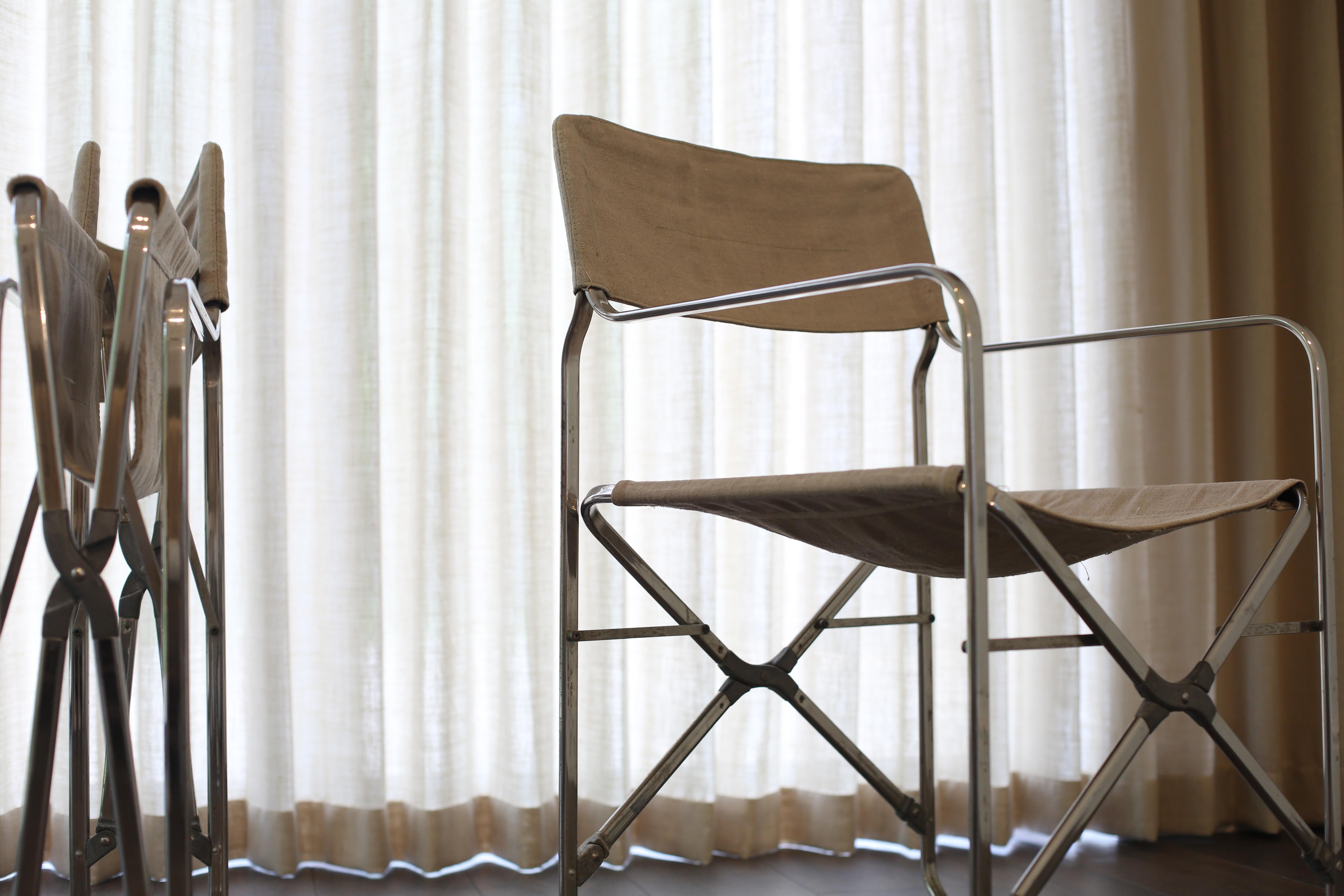 Gae Aulenti „April“ Segeltuch-Klappstühle, Zanotta, 1972 im Angebot 3