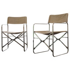 Gae Aulenti 'April' Canvas Folding Chairs, Zanotta, 1972