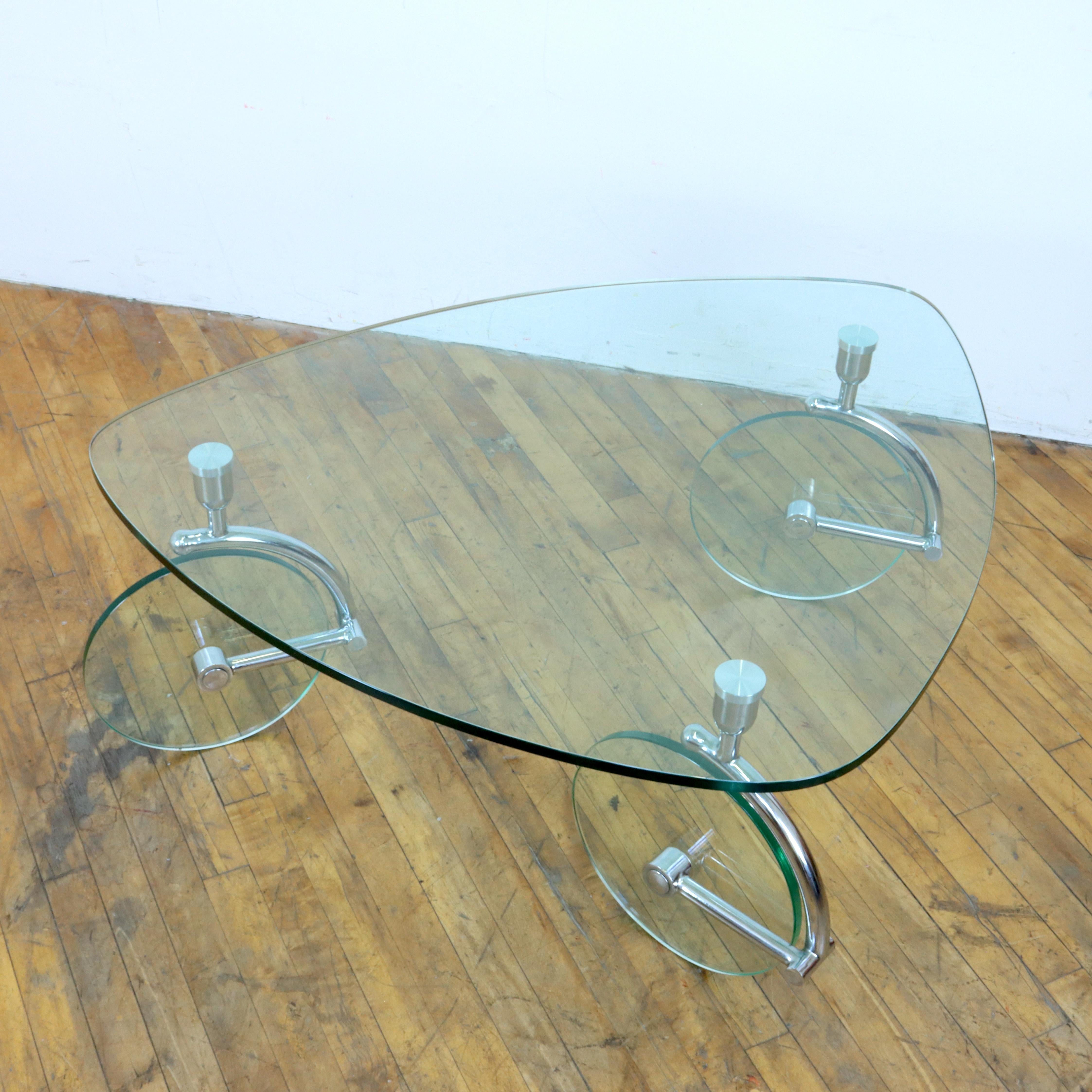 Glass Coffee Table After Gae Aulenti  In Good Condition In Oakland, CA
