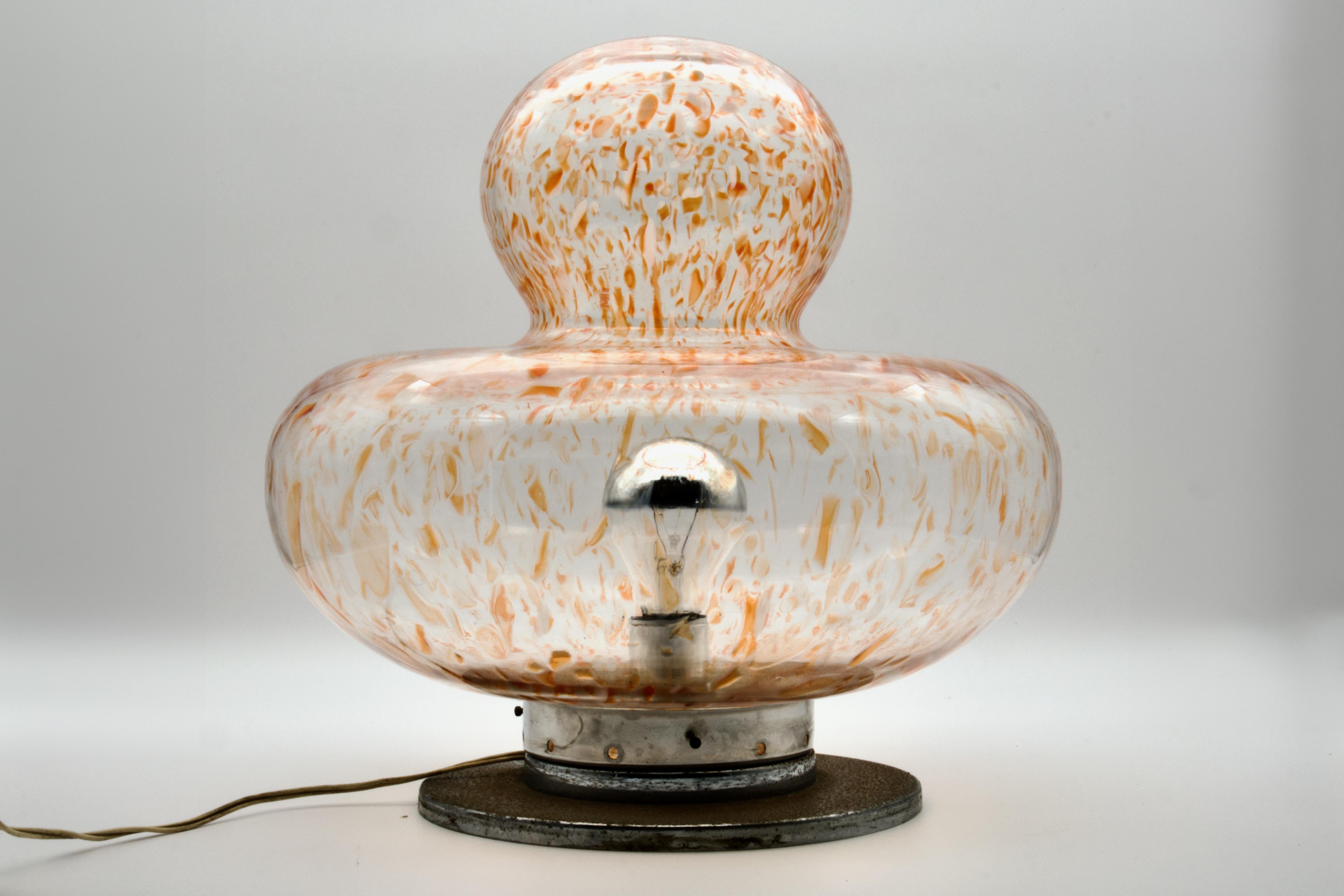 Mid-Century Modern Gae Aulenti Attributed Mushroom / UFO Murano Glass Floor Lamp, Italy 1970s For Sale