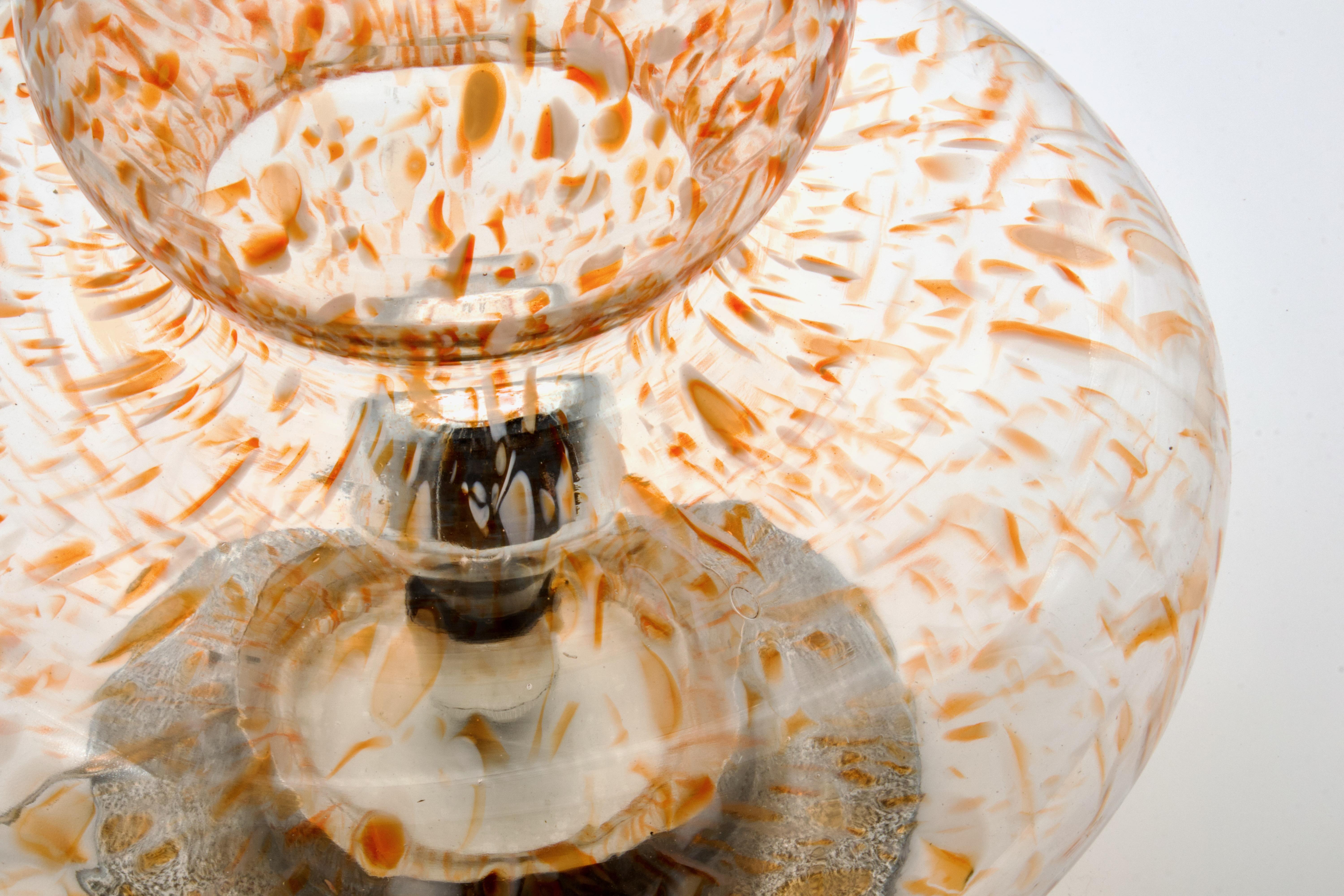Late 20th Century Gae Aulenti Attributed Mushroom / UFO Murano Glass Floor Lamp, Italy 1970s For Sale