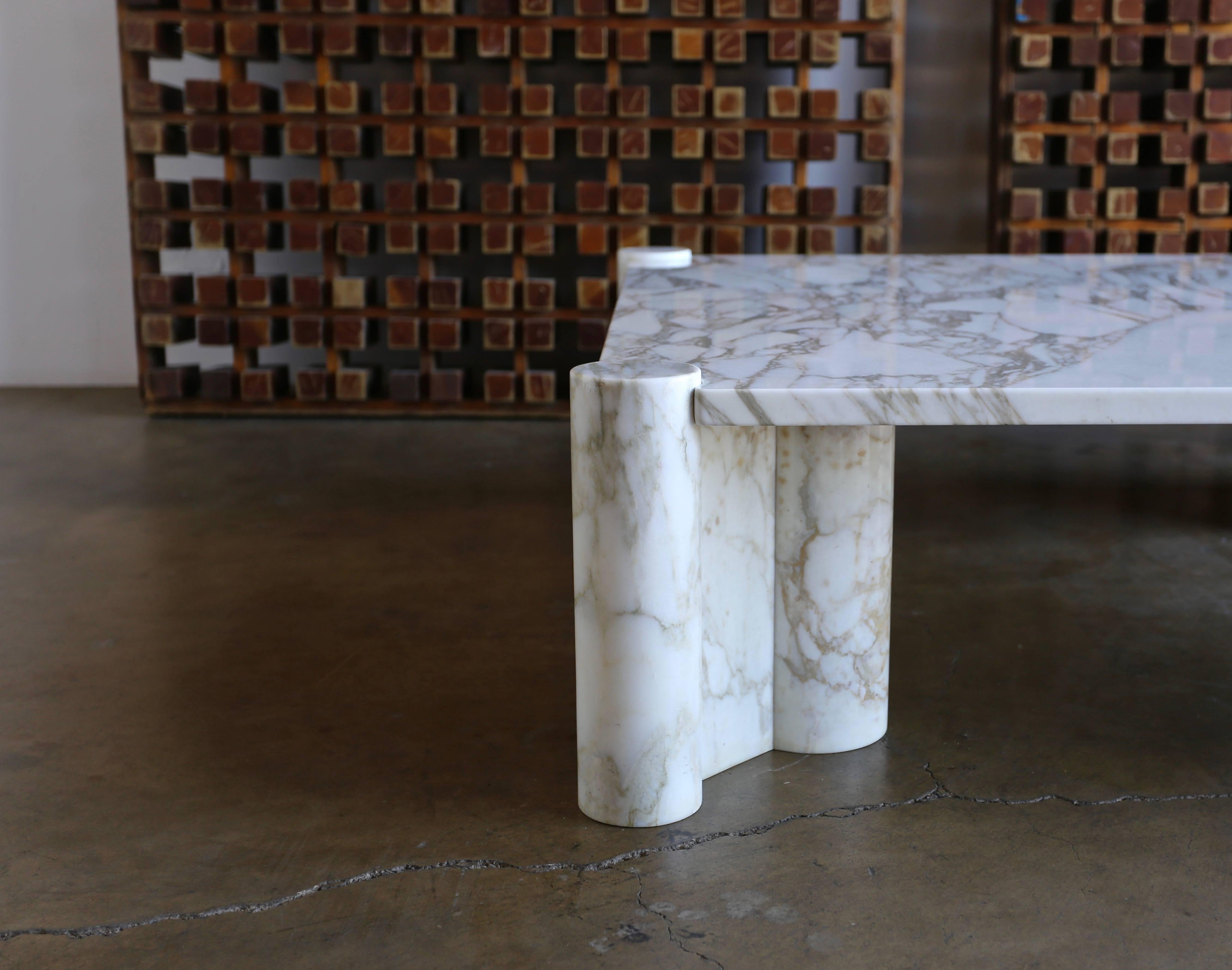 Mid-Century Modern Gae Aulenti Calacatta Marble Jumbo Table