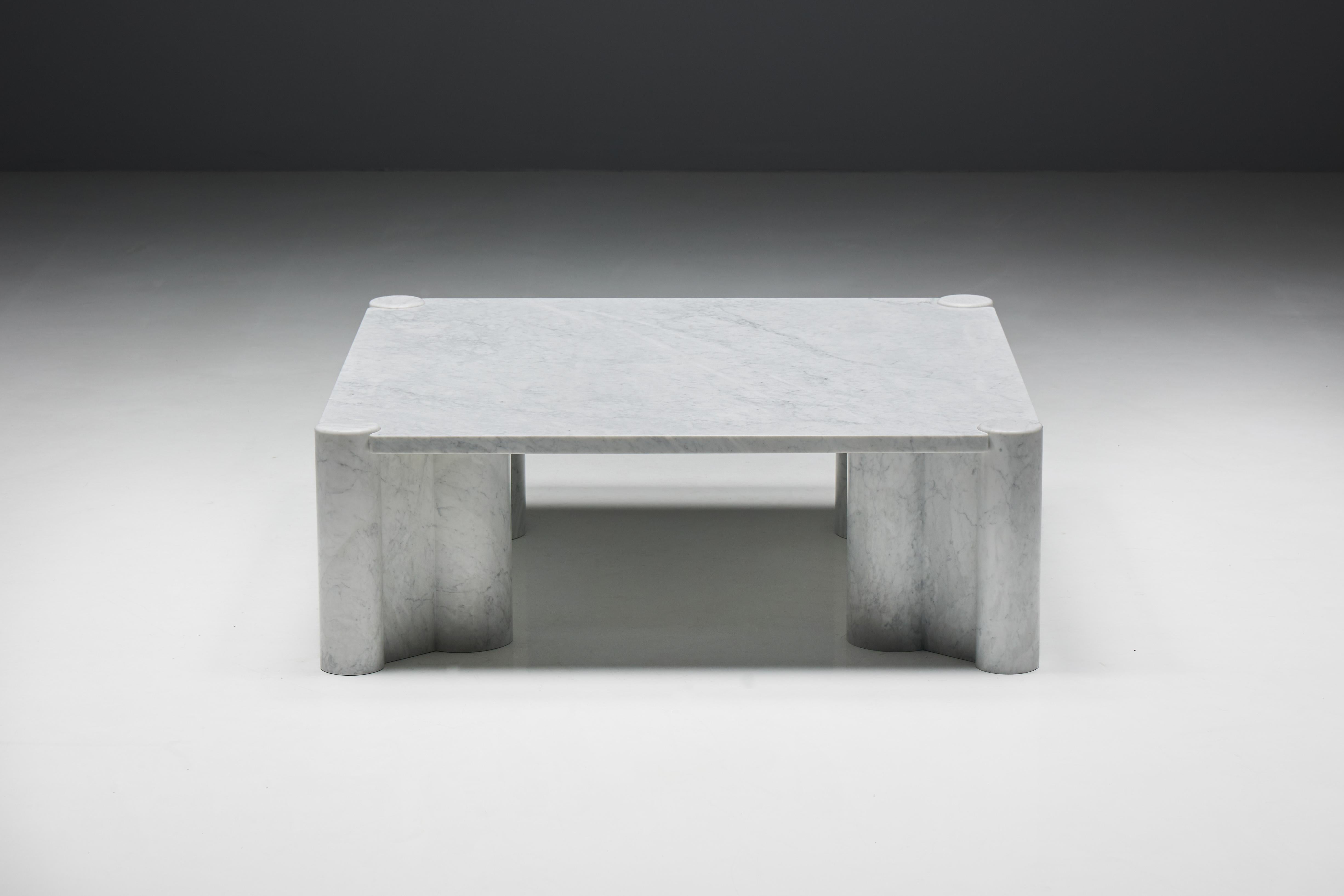 Mid-Century Modern Gae Aulenti Carrara Marble Jumbo Coffee Table for Knoll, Italy, 1965