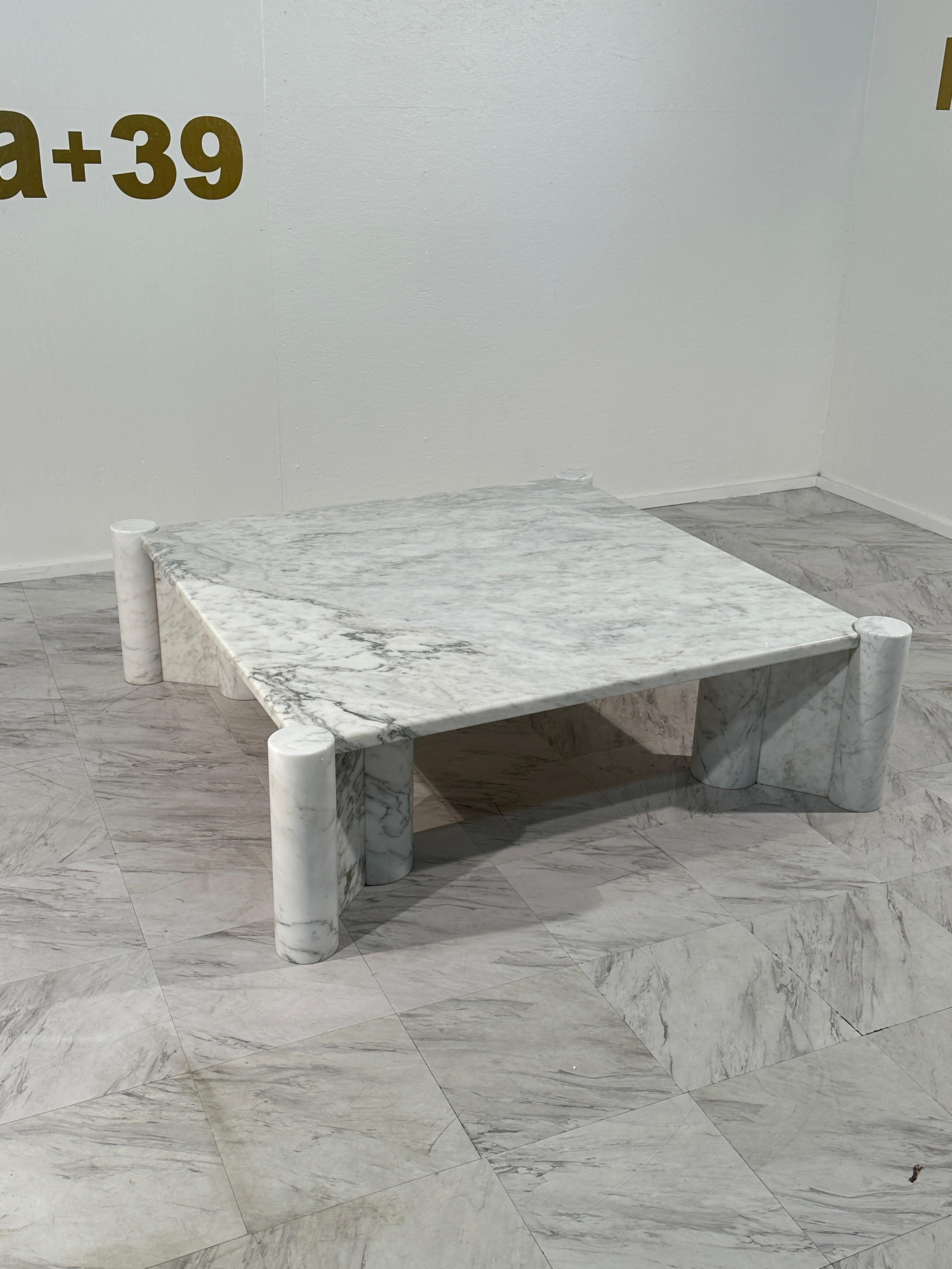 20th Century Gae Aulenti Carrara Marble Jumbo Table for Knoll International,  1970 For Sale