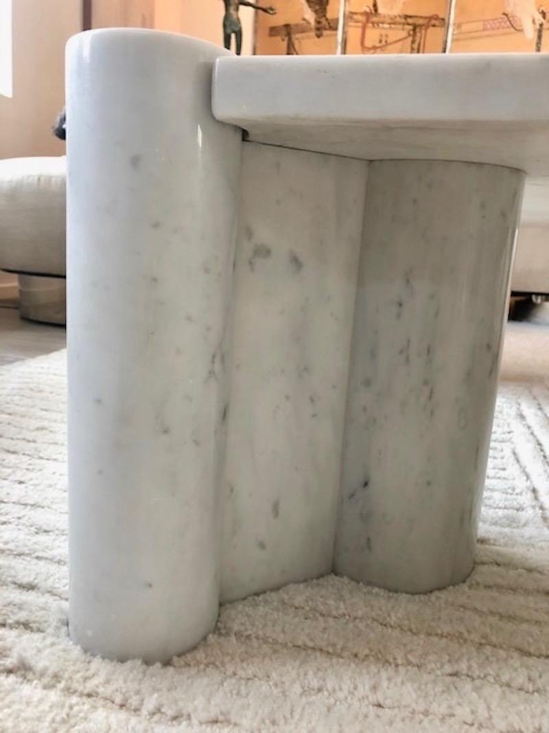 Gae Aulenti Jumbo Carrara Marble Table 1