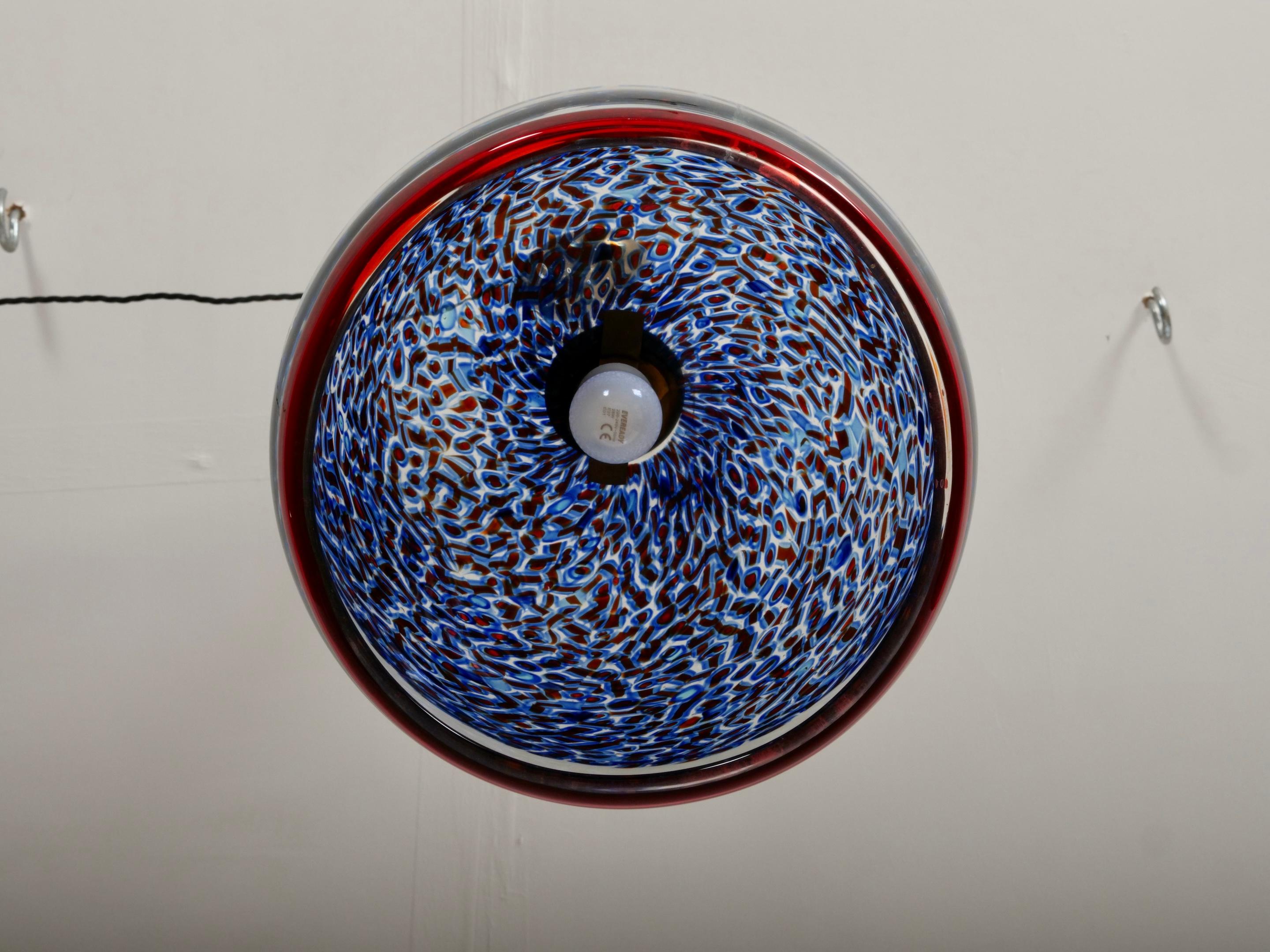 Late 20th Century Gae Aulenti chandelier 'Neverrino' Murano glass for Vistosi Italy c1960 For Sale