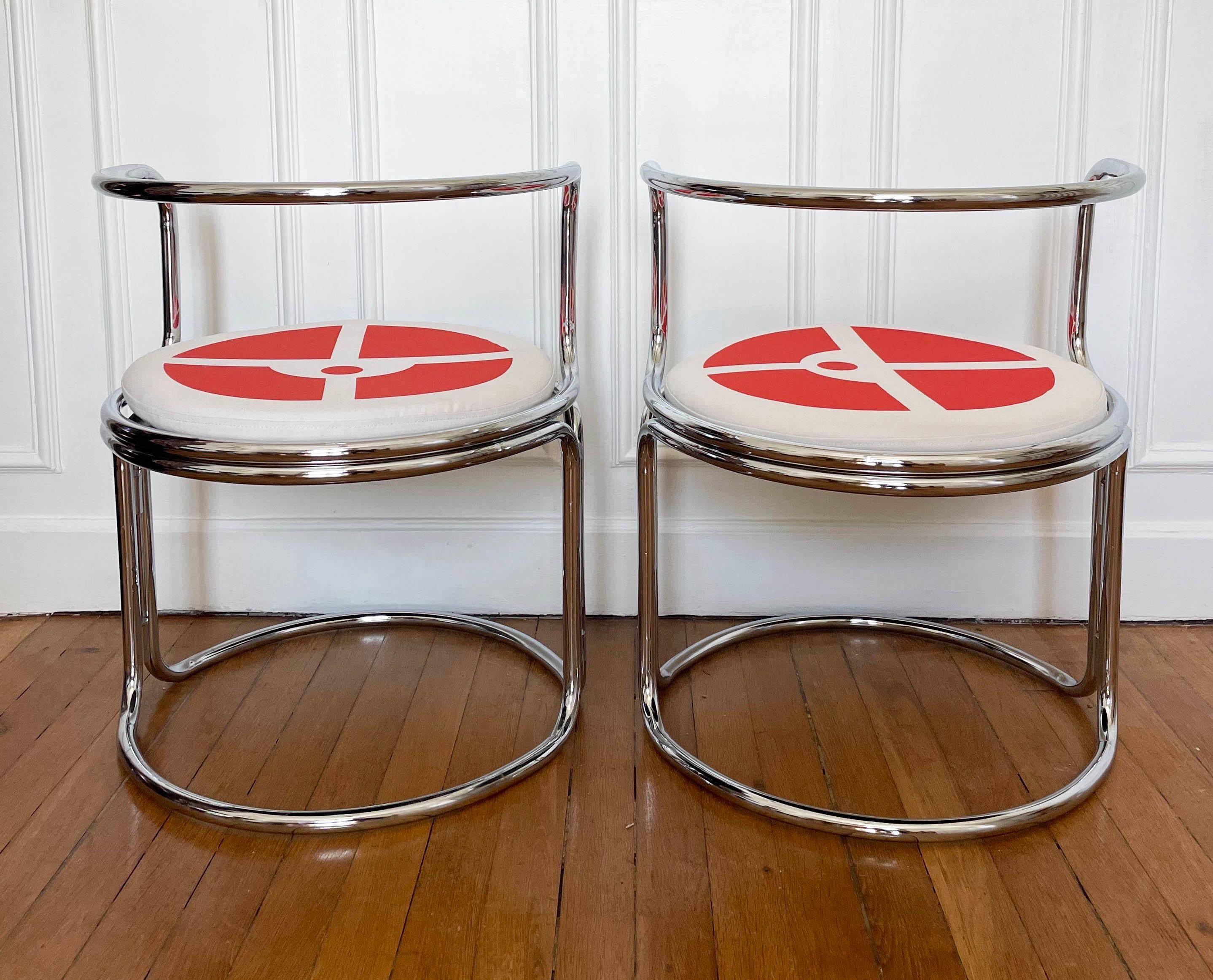 Gae Aulenti, chrome steel armchairs In Excellent Condition For Sale In Saint ouen, FR