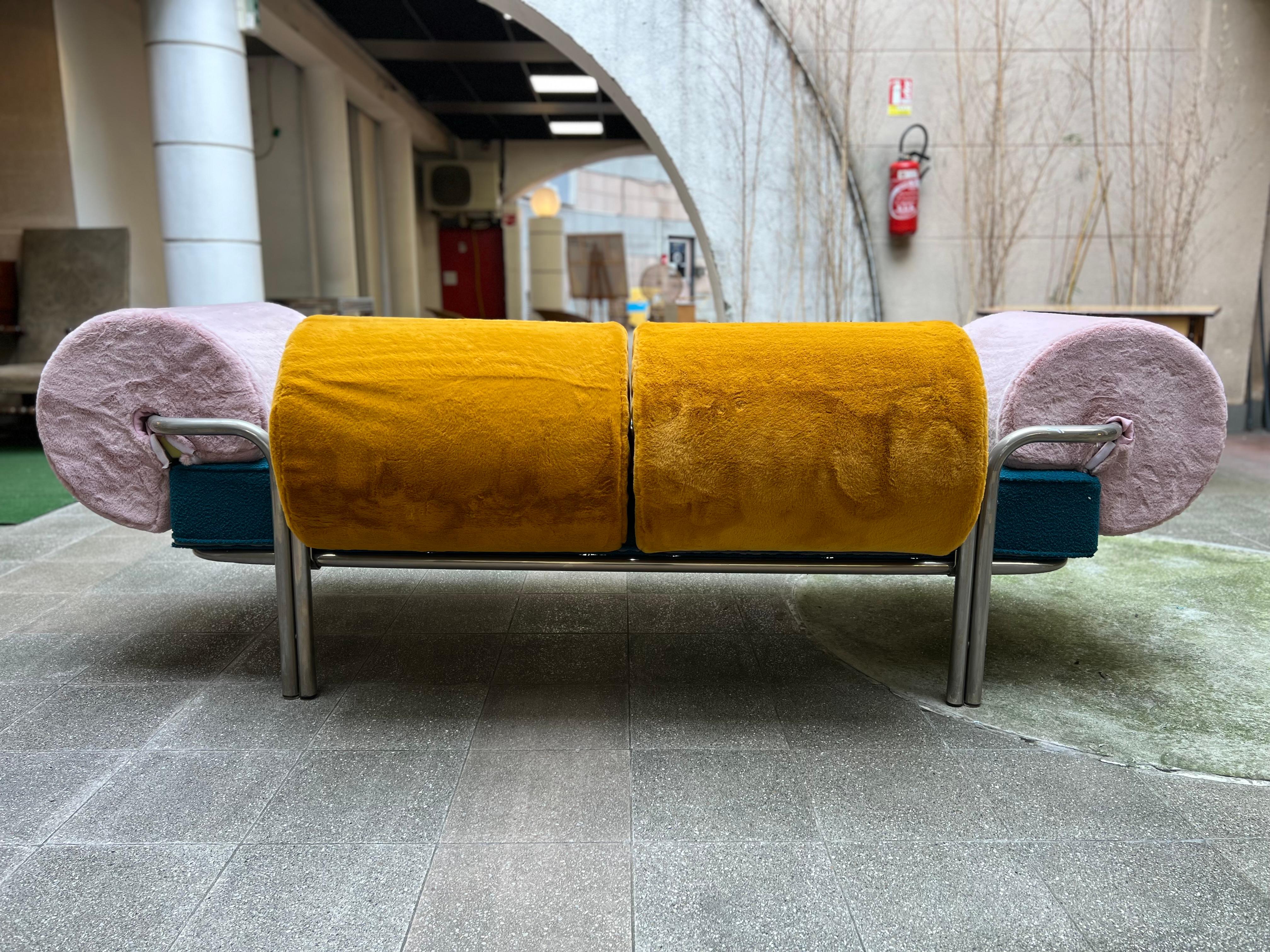 Gae Aulenti Daybed One Off chrome-plated / Fabric 1970 For Sale 5