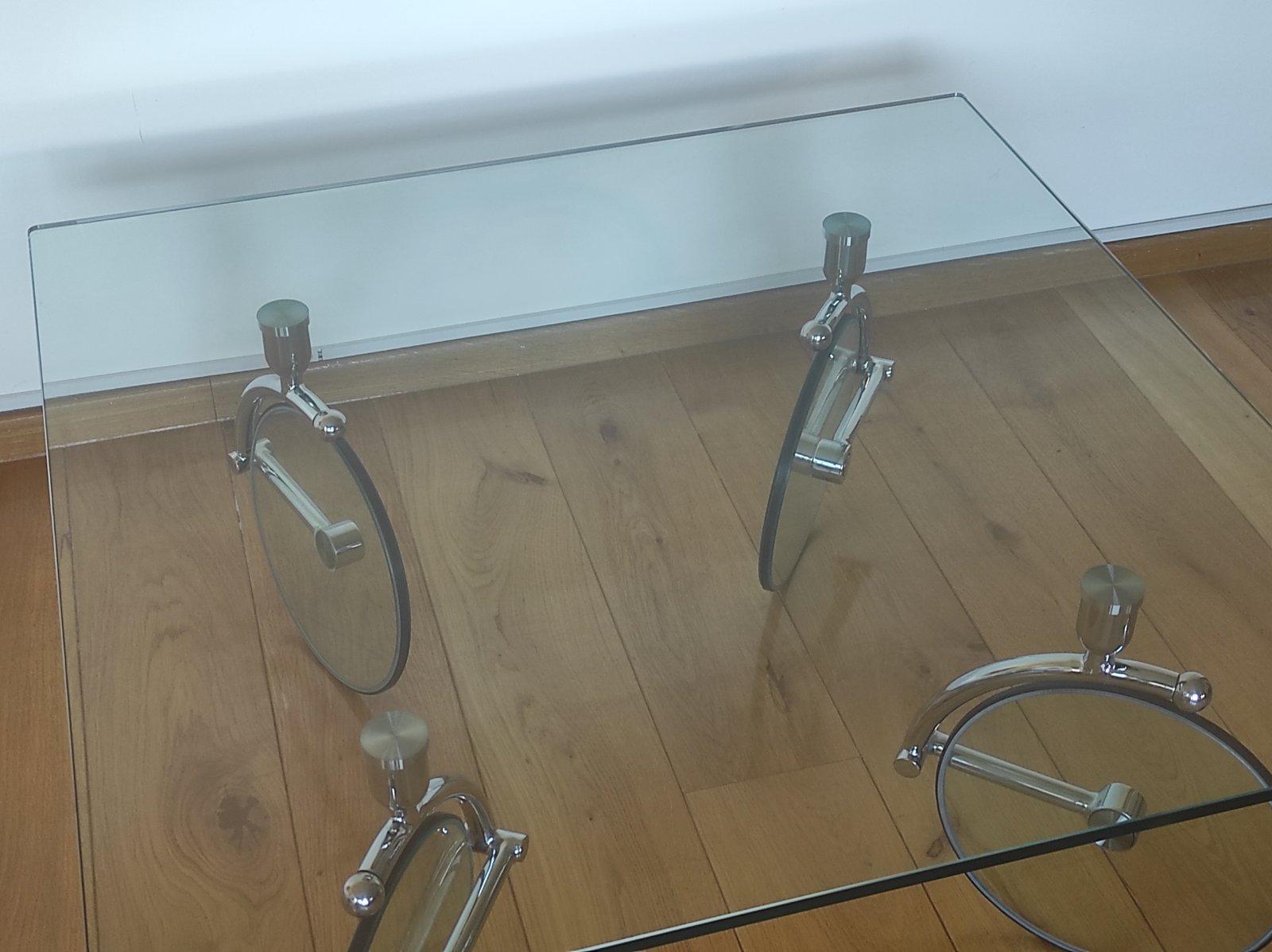 Glass Gae Aulenti For Fontana Arte Bicycle Tour Coffee Table