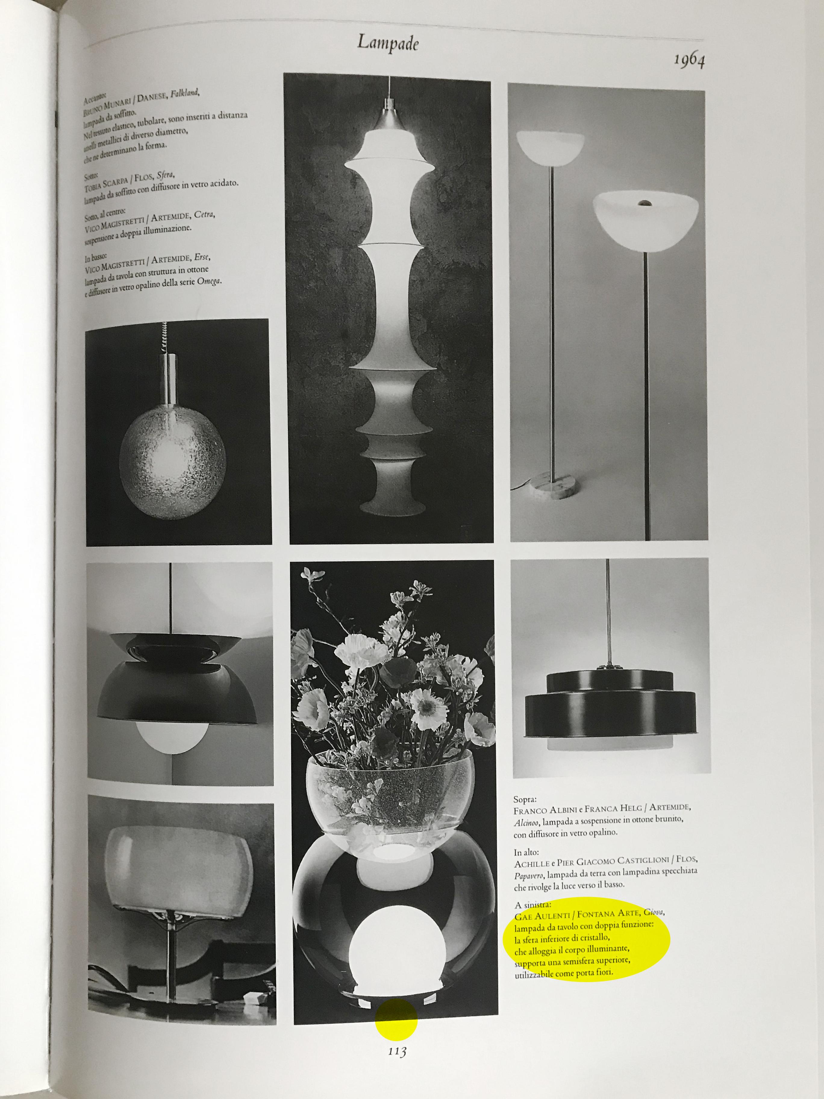 Gae Aulenti for Fontana Arte Italian Giova Metal Glass Table Lamp, 1970 3