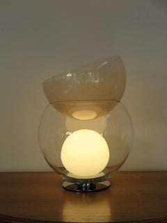 Gae Aulenti for Fontana Arte Italian Giova Metal Glass Table Lamp, 1970s