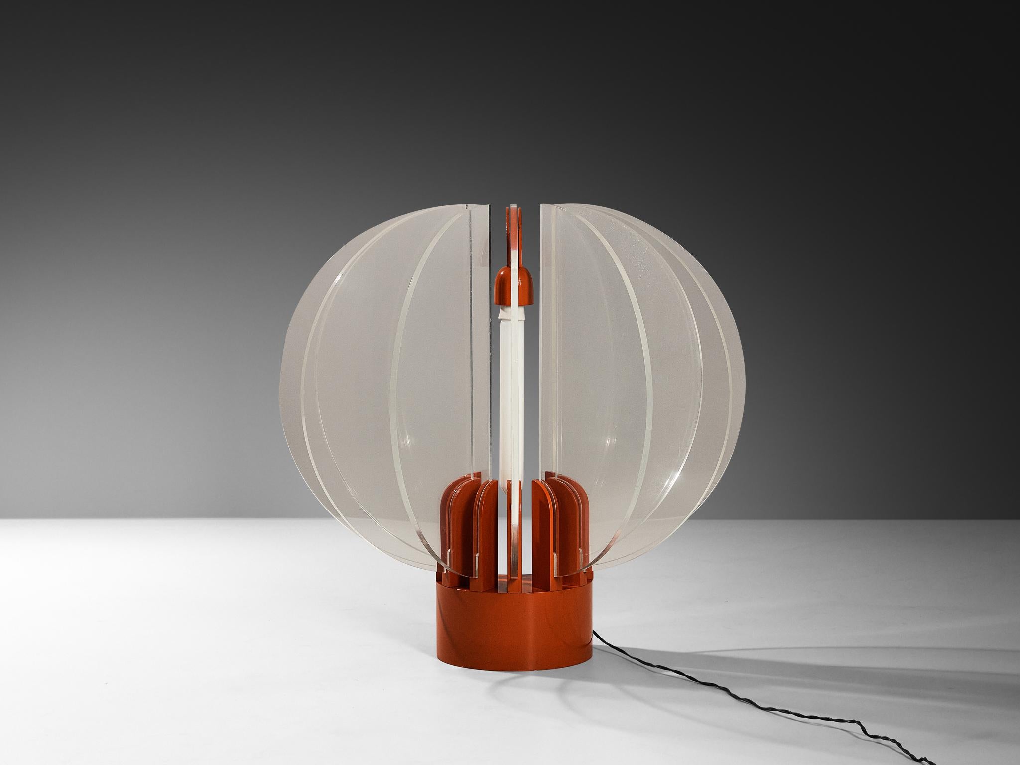 Gae Aulenti for Kartell ‘King Sun’ in Perspex and Red-Orange Aluminum For Sale 4