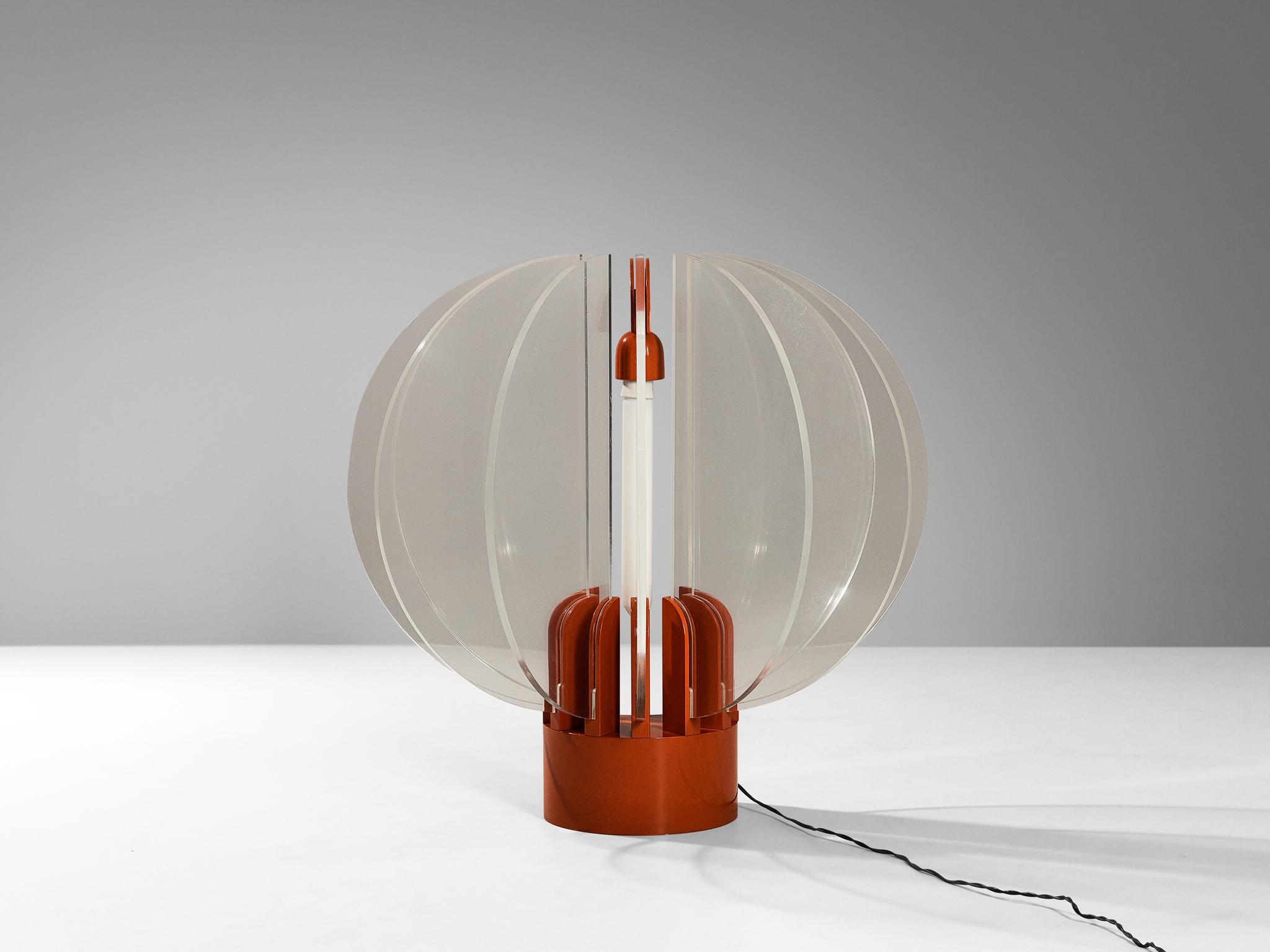 Gae Aulenti for Kartell ‘King Sun’ in Perspex and Red-Orange Aluminum For Sale 5