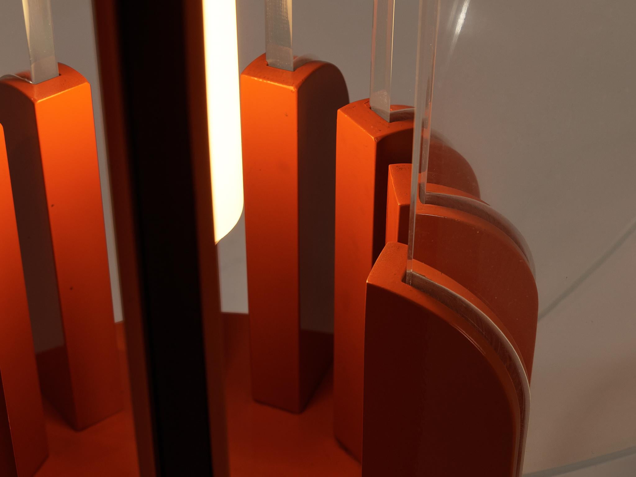 Gae Aulenti for Kartell ‘King Sun’ in Perspex and Red-Orange Aluminum For Sale 3