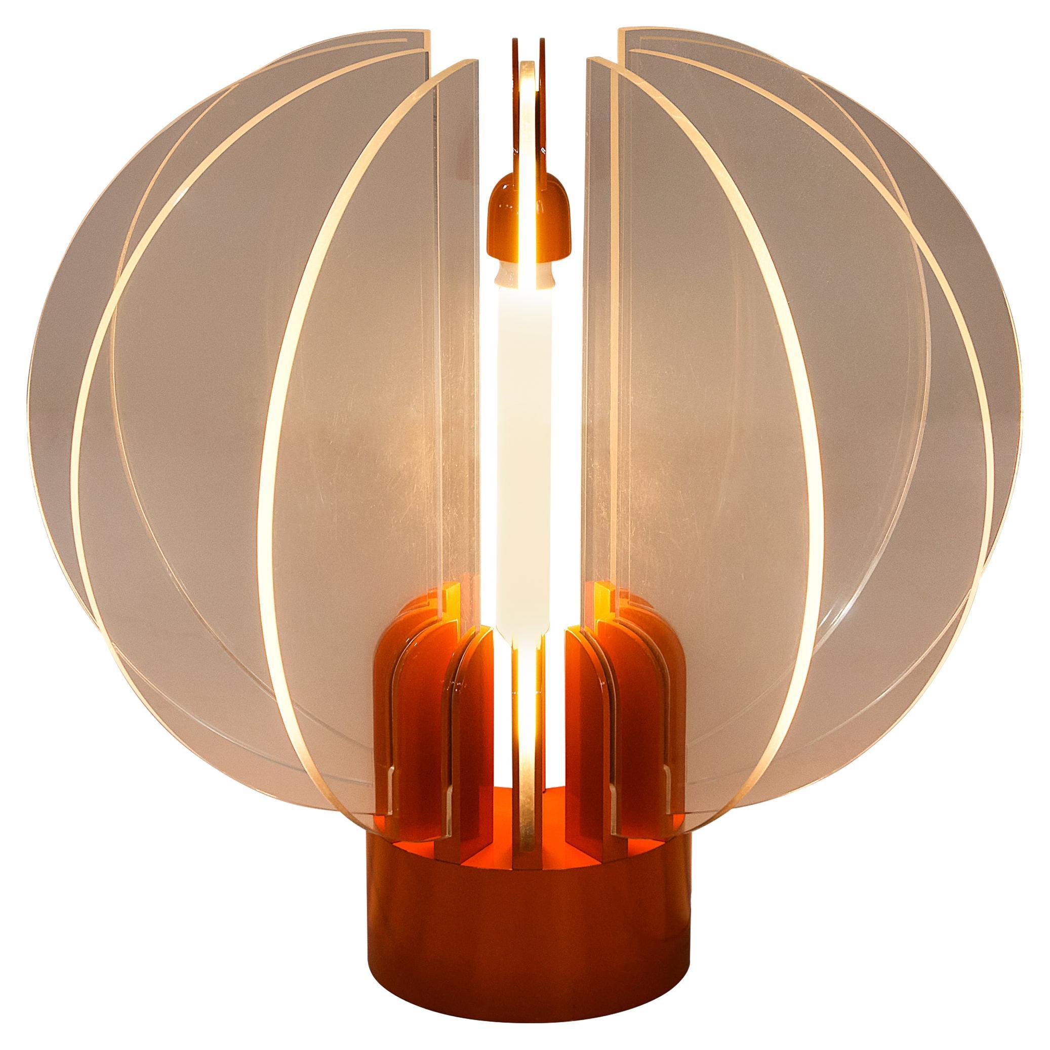 Gae Aulenti for Kartell ‘King Sun’ in Perspex and Red-Orange Aluminum For Sale