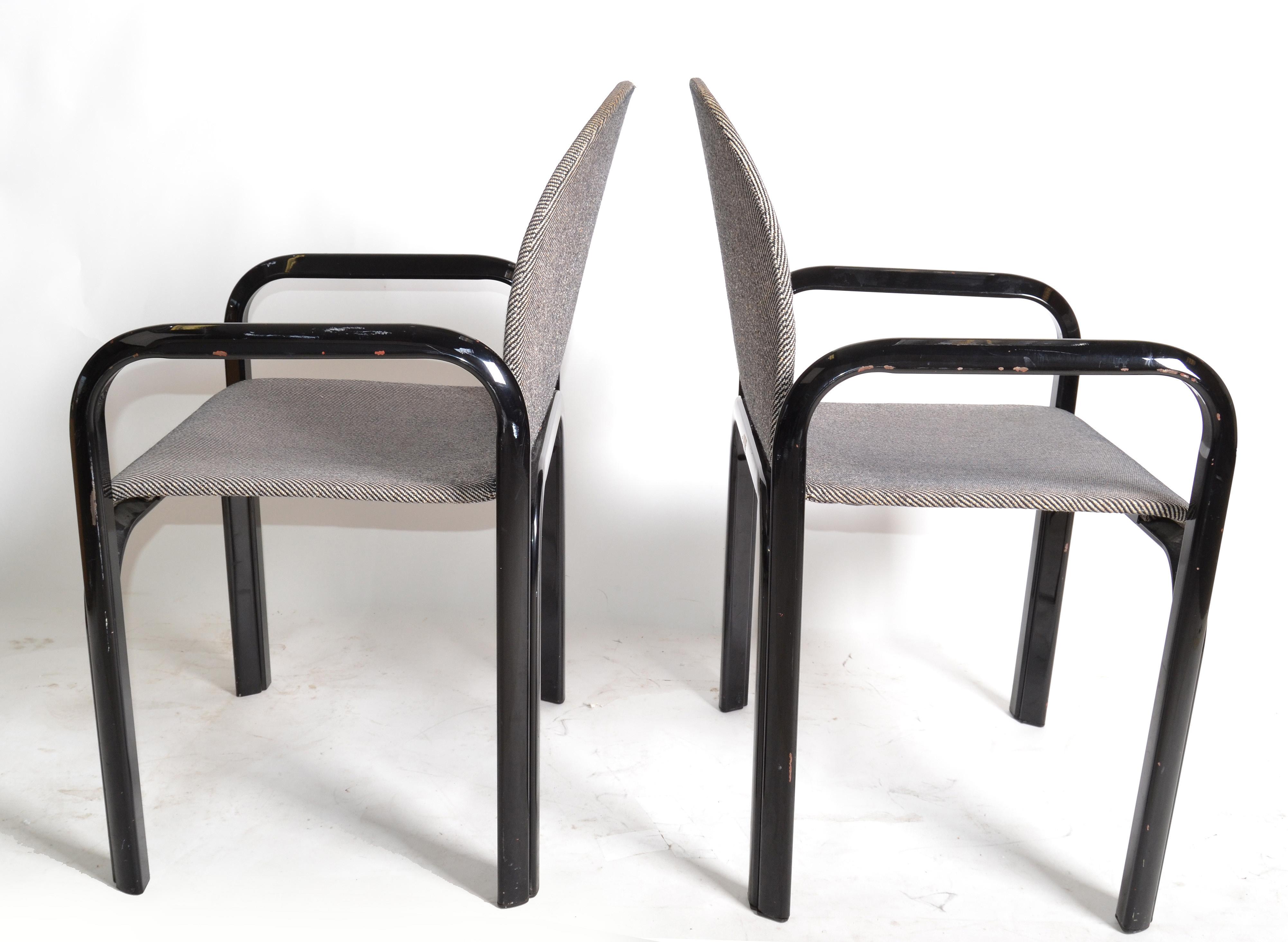 Lacquered Gae Aulenti for Knoll International Armchairs Mid-Century Modern 1975, Pair For Sale