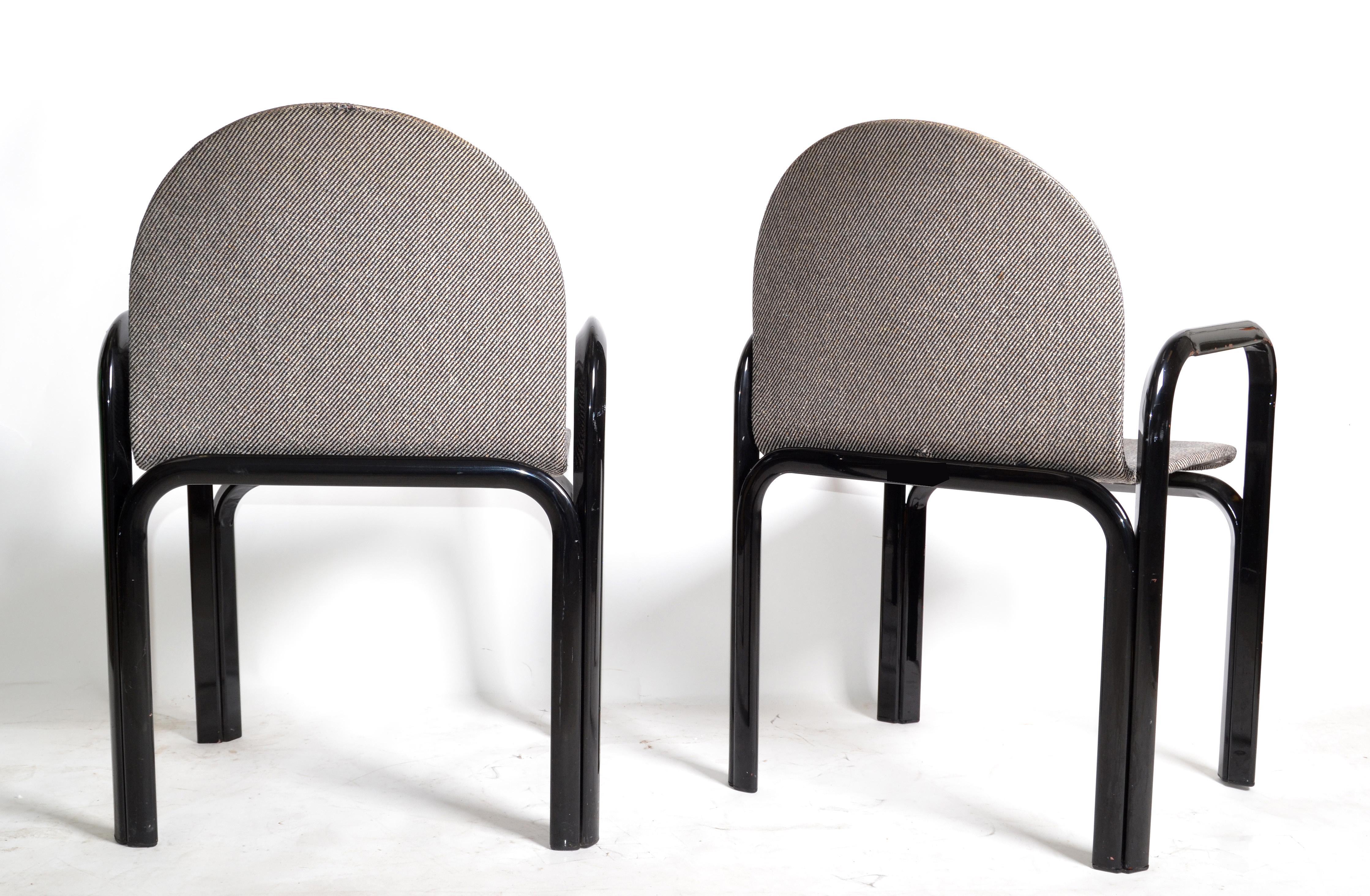 Metal Gae Aulenti for Knoll International Armchairs Mid-Century Modern 1975, Pair For Sale