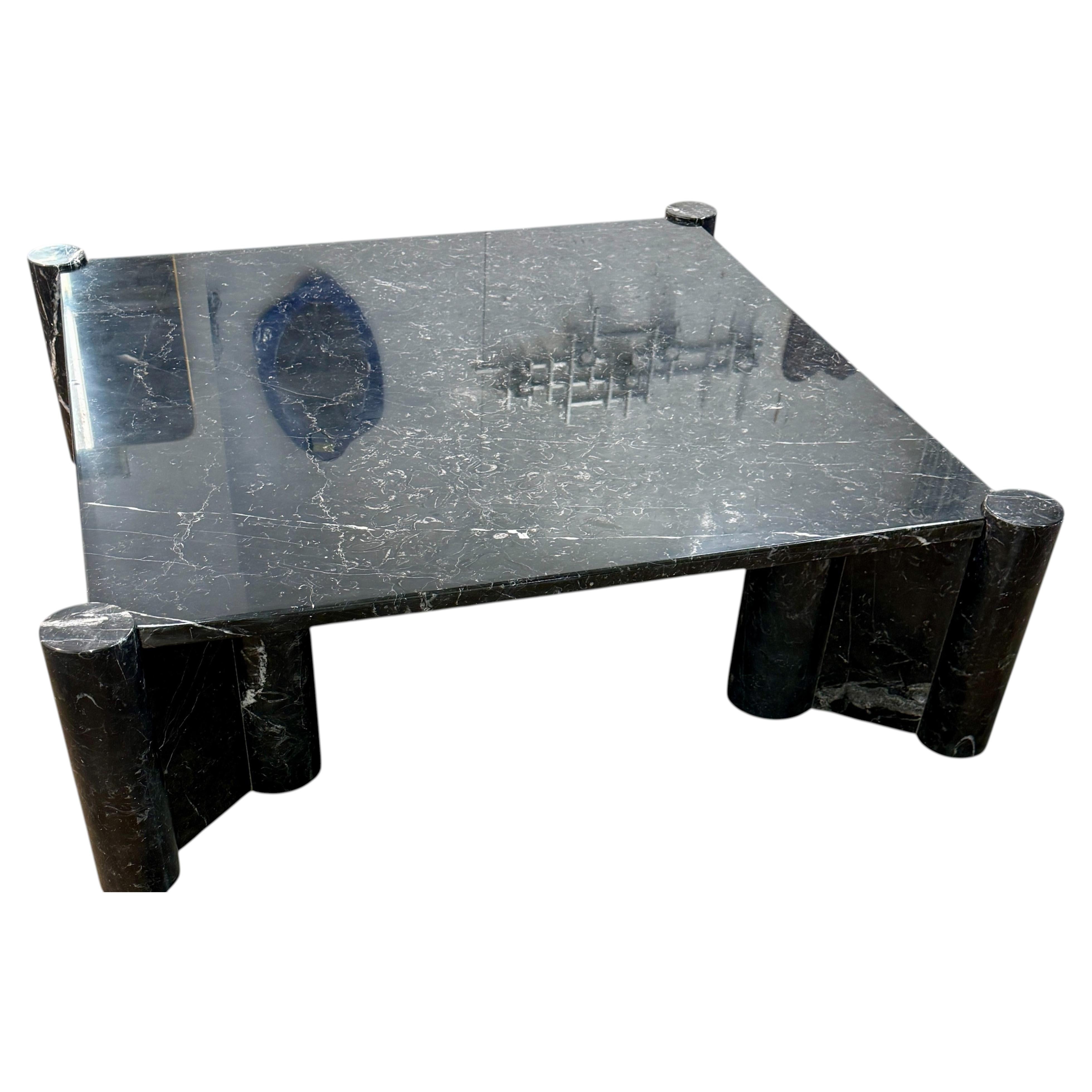 Gae Aulenti for Knoll “Jumbo” Black Marble Coffee Table, Italy 1960s