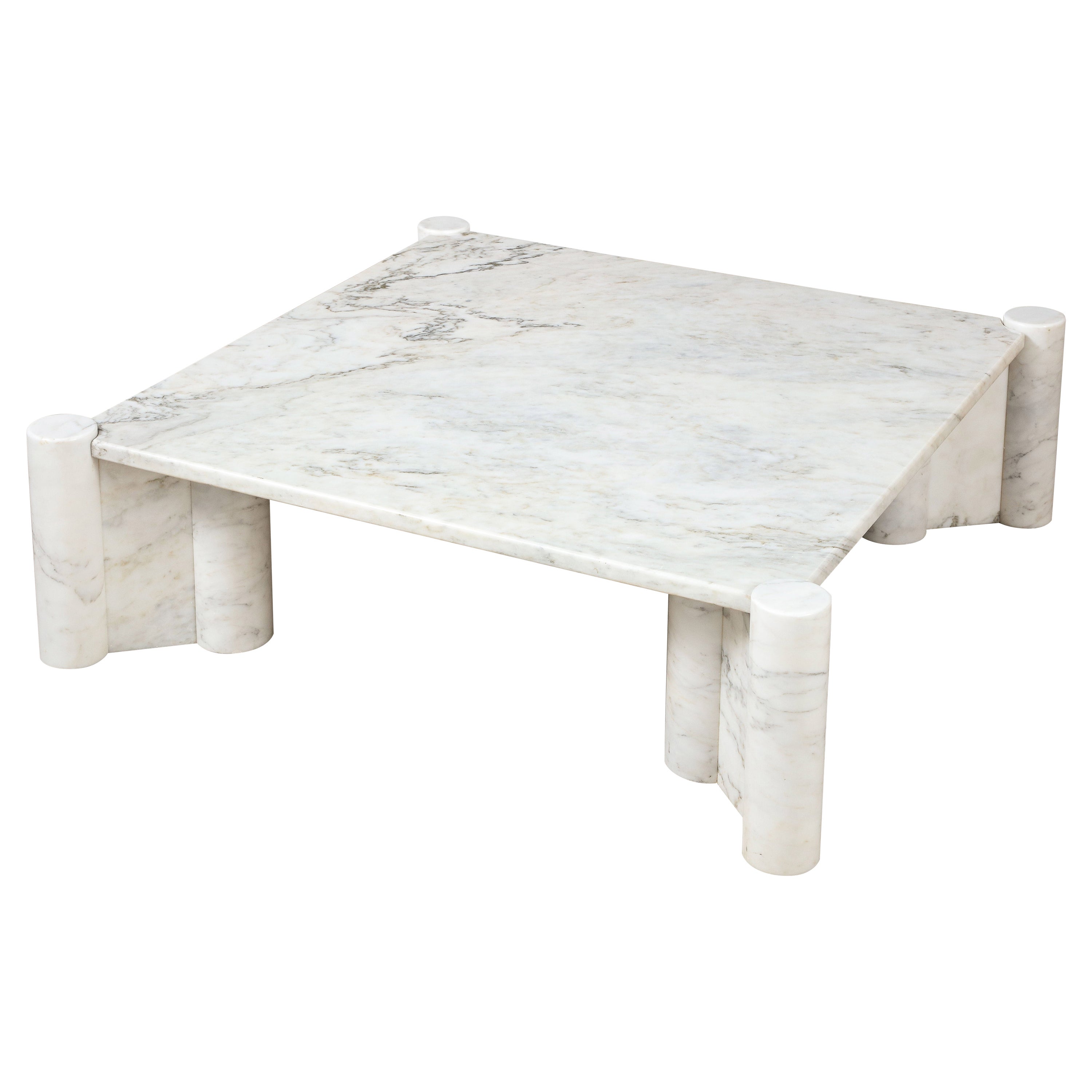 Gae Aulenti for Knoll 'Jumbo' Carrara Marble Coffee Table, Italy, circa 1964