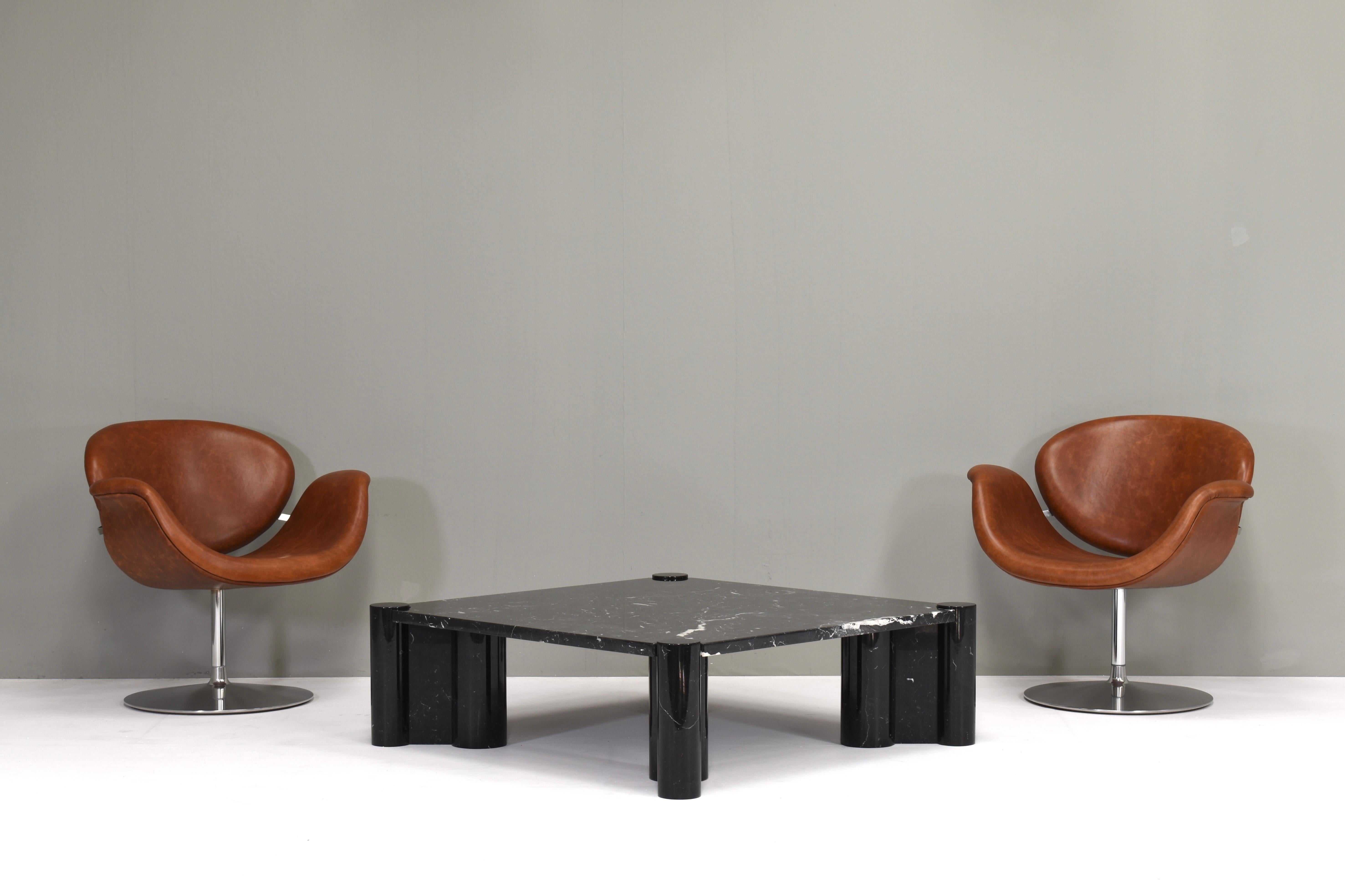 Gae Aulenti for Knoll ‘Jumbo’ Coffee Table in Nero Marquina Black Marble, Italy  7